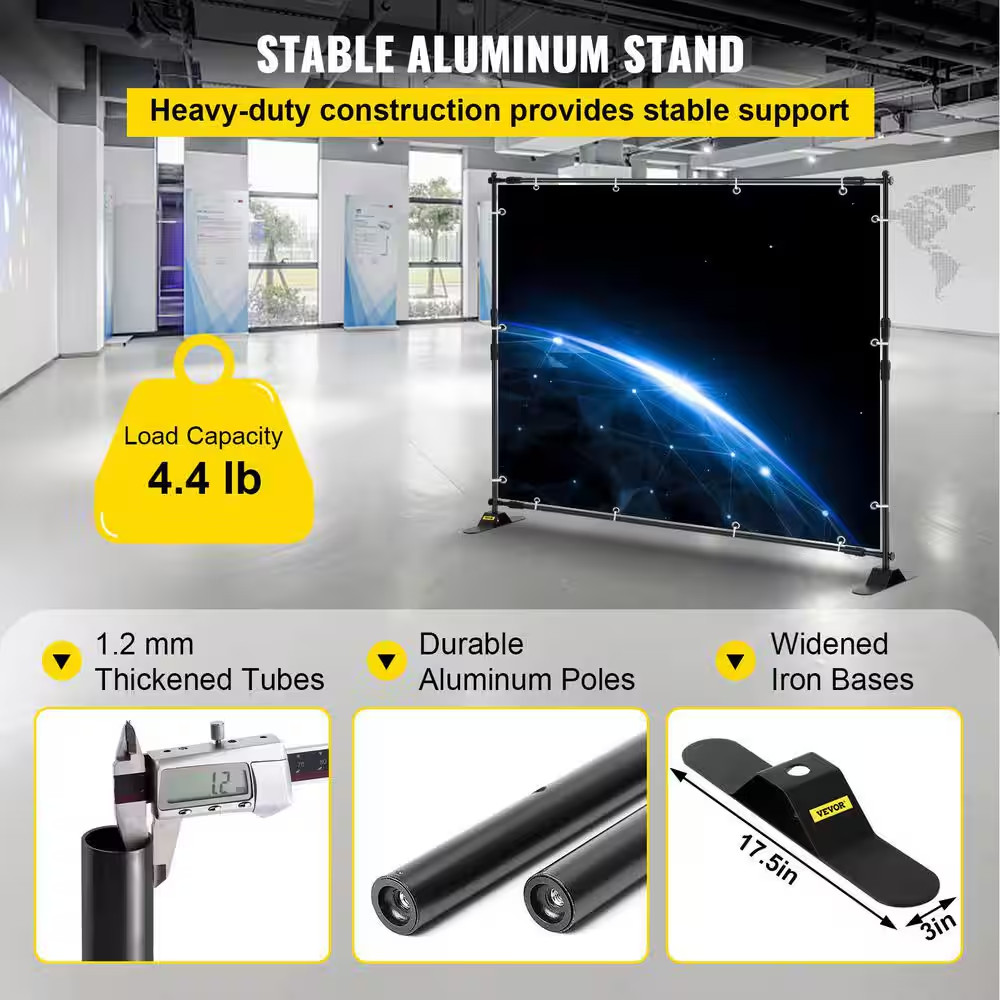 Backdrop Banner Stand Adjustable Display Backdrop Banner Stand Max 96 In. H X 12