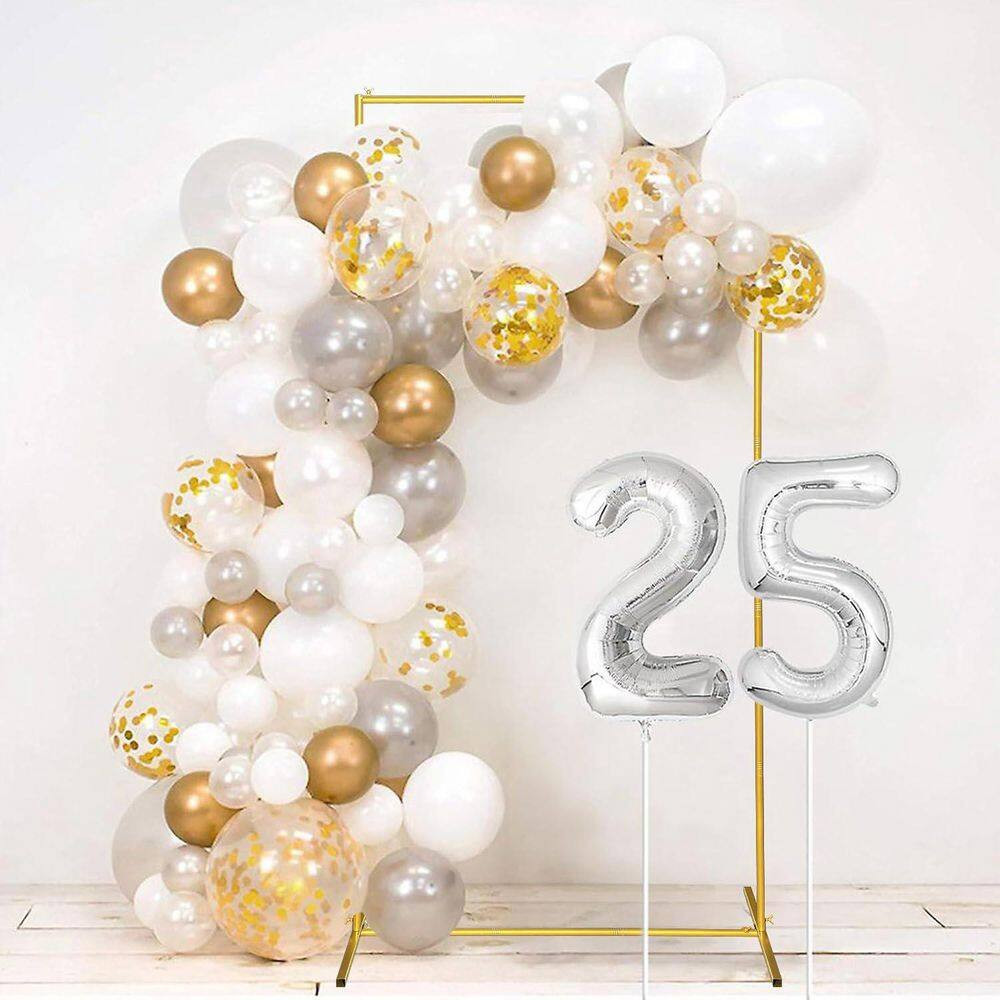 Metal Wedding Arch Arbor Backdrop Stand 6.6 X 3.3Ft. Gold Square Frame for Party