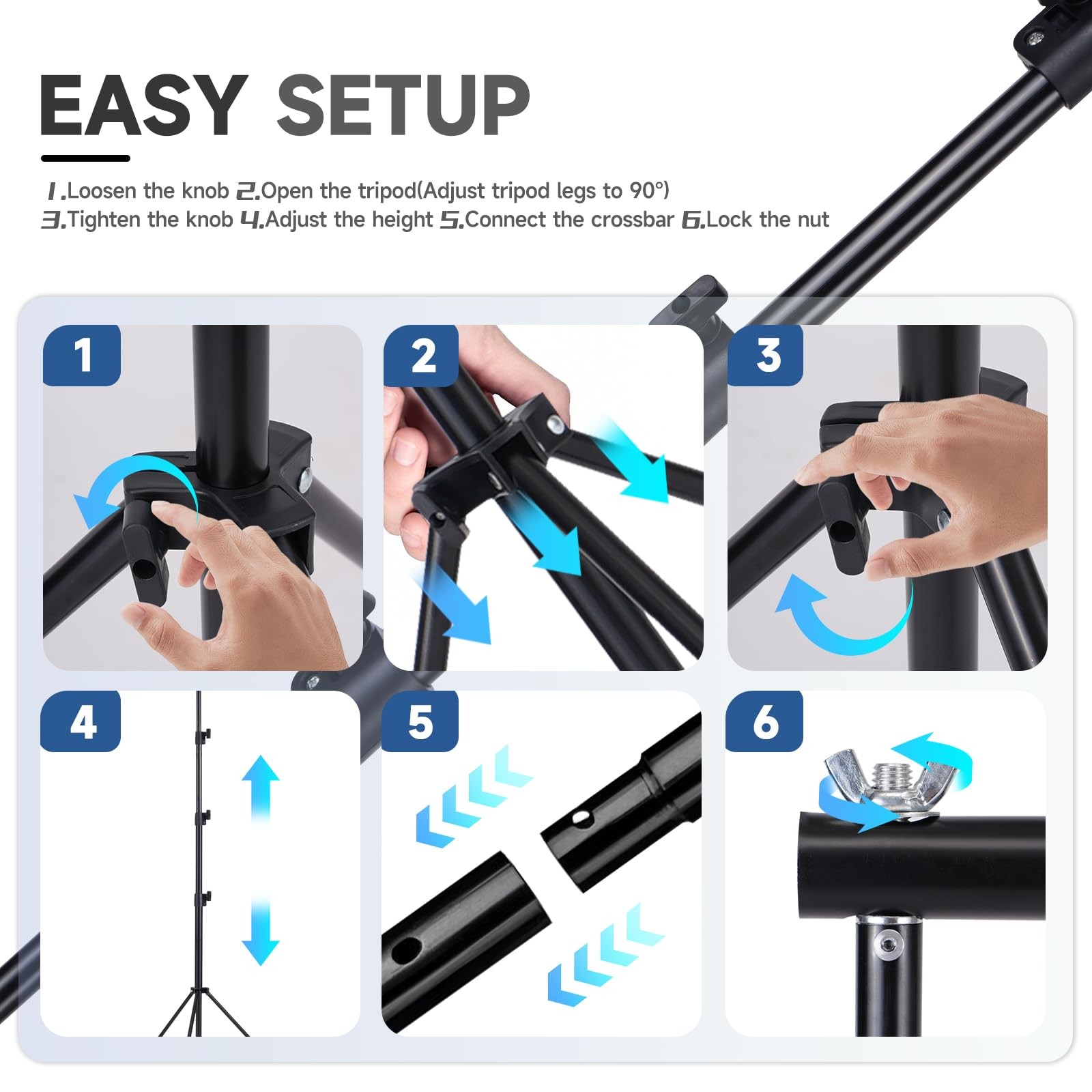 8x10ft Backdrop Stand Kit – Adjustable Photo Background Support System for Ph…