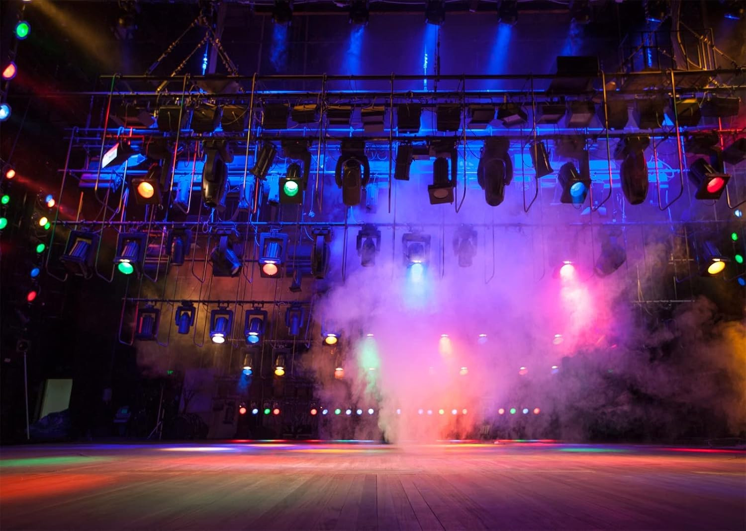 7X5Ft Fabric Music Concert Stage Backdrop for Photography Stage Spotlights Music