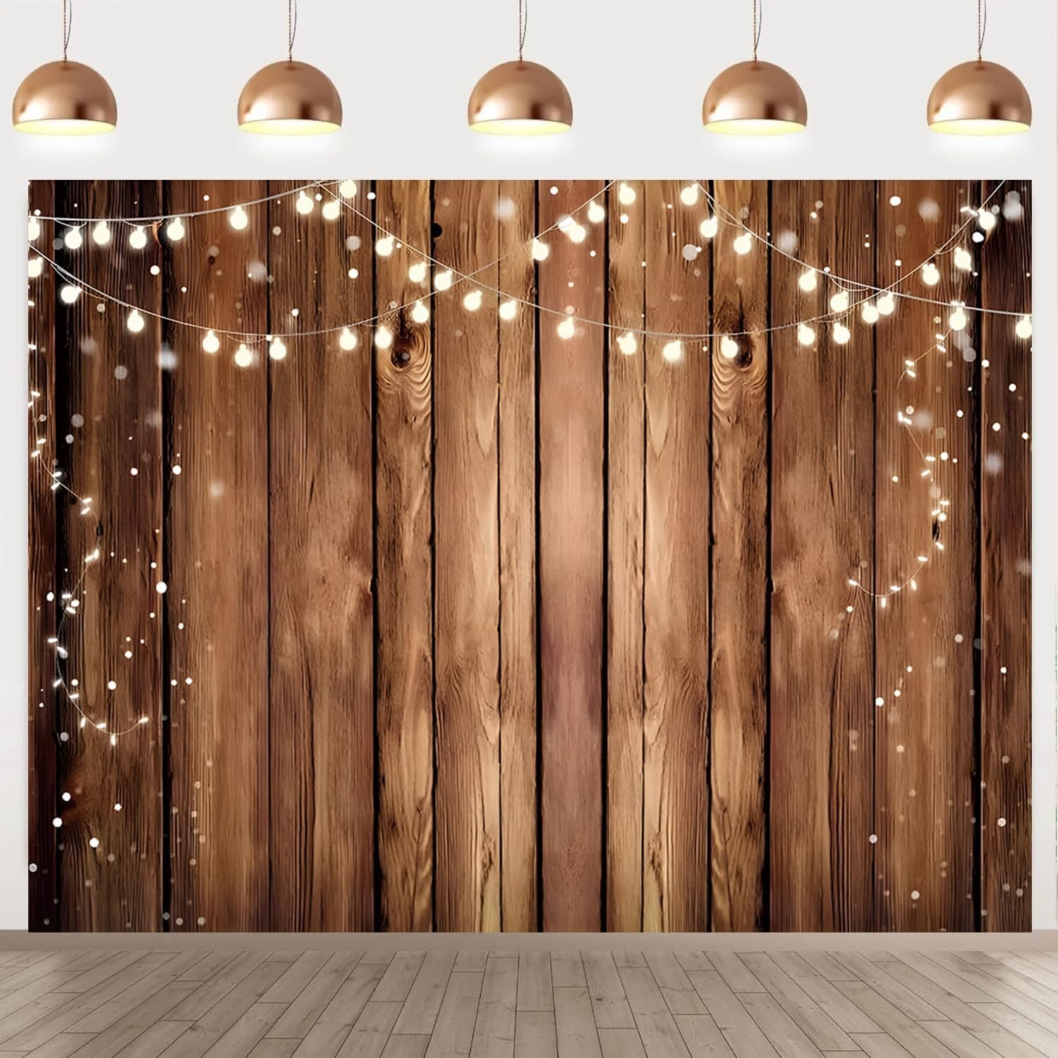 Wood Backdrop 10x8ft Brown Rustic Wooden Photo Background Western Party Count…