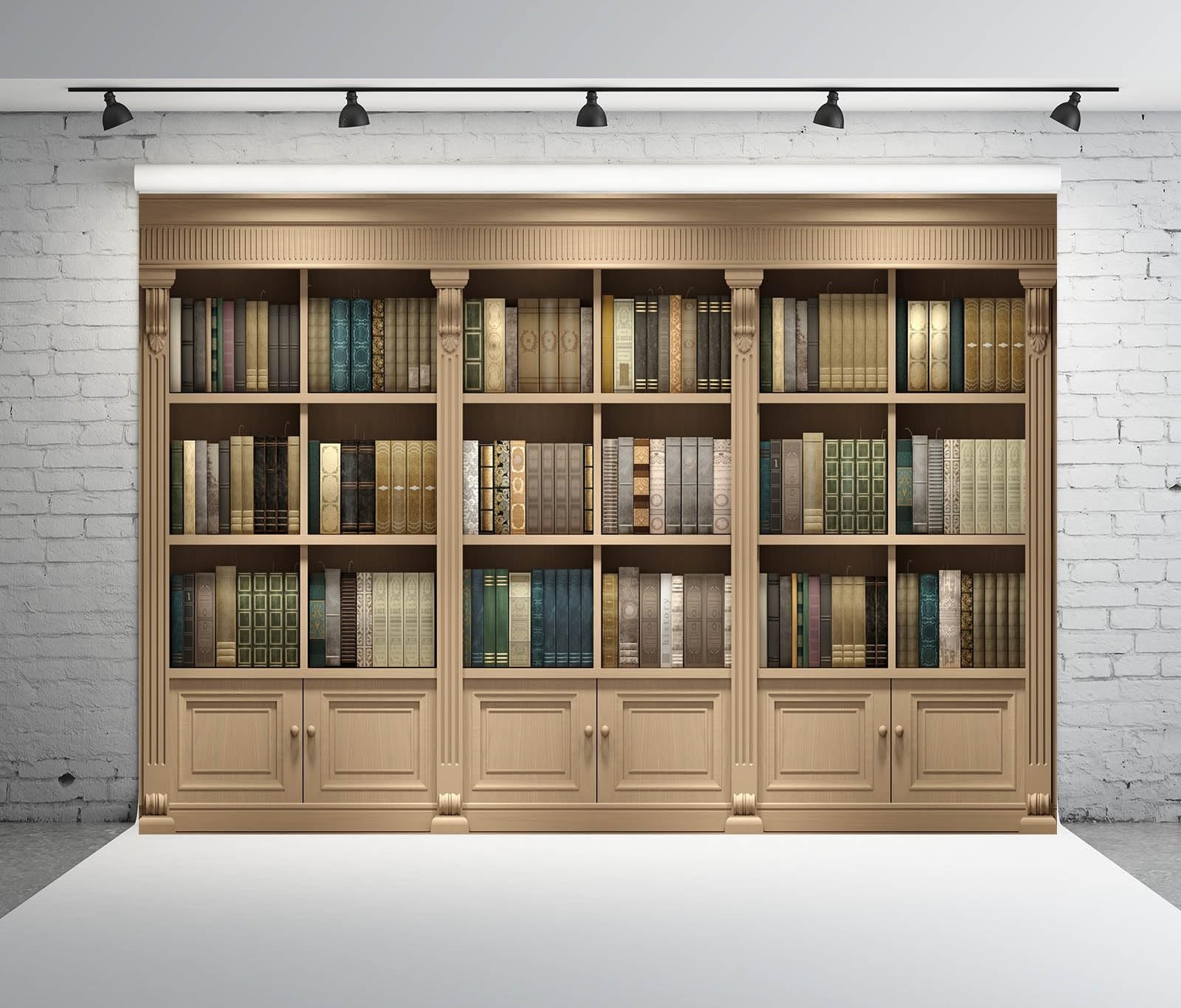 7x5ft Fabric Bookshelf Backdrop Library Study Room Office Bookcase Books Back…