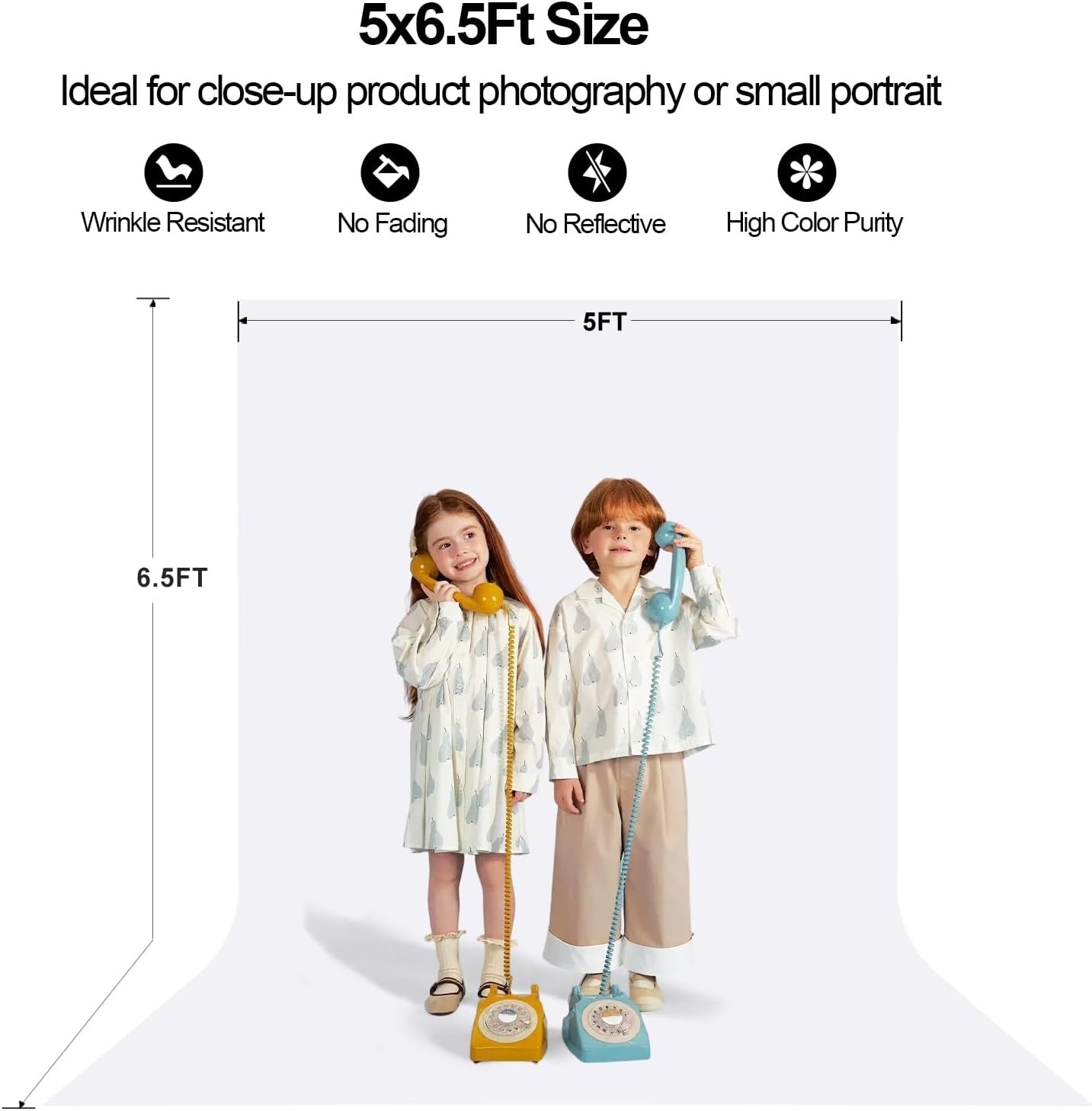 5X 6.5 Ft White Backdrop Photography, White Screen Photo Booth Backdrop for P…