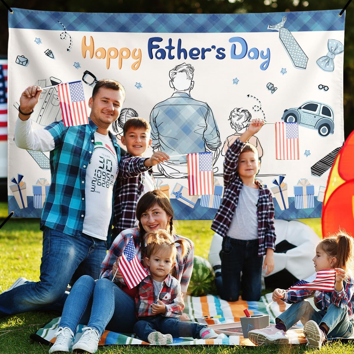 Father’s Day Banner Happy Fathers Day Backdrop Sign Best DAD Decor Happy Father’