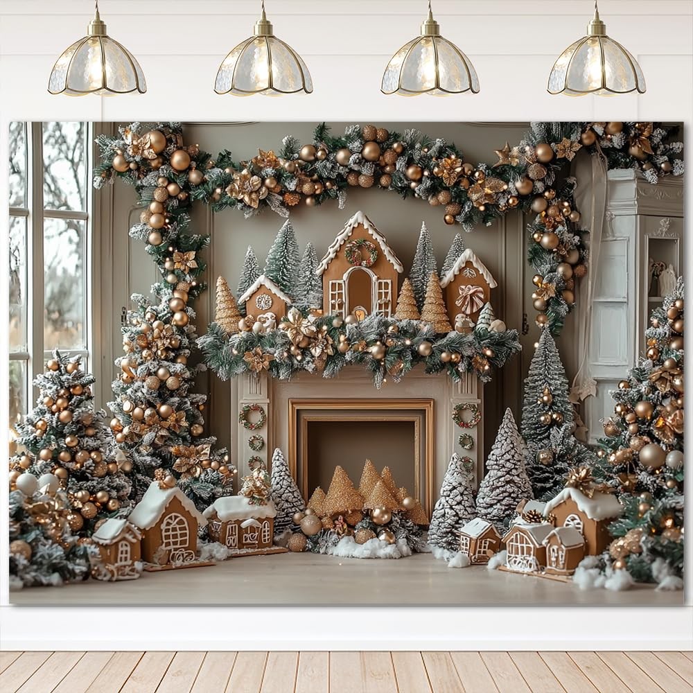 Christmas Backdrop Tree Gifts 8×6 Ft Holiday Party Photography Background