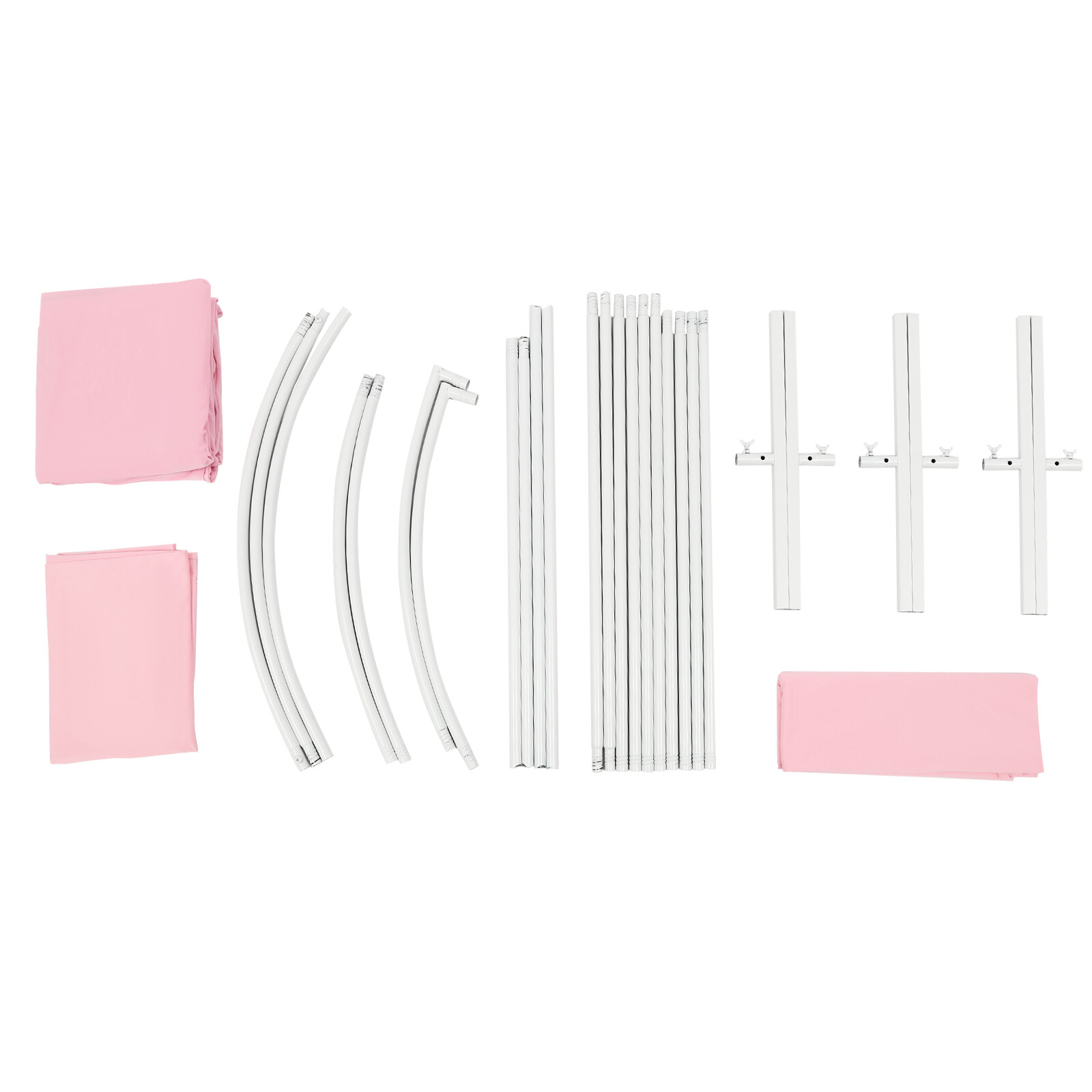 Wedding Arch Backdrop Stand Pink White Carbon Steel Frame Removable Cover