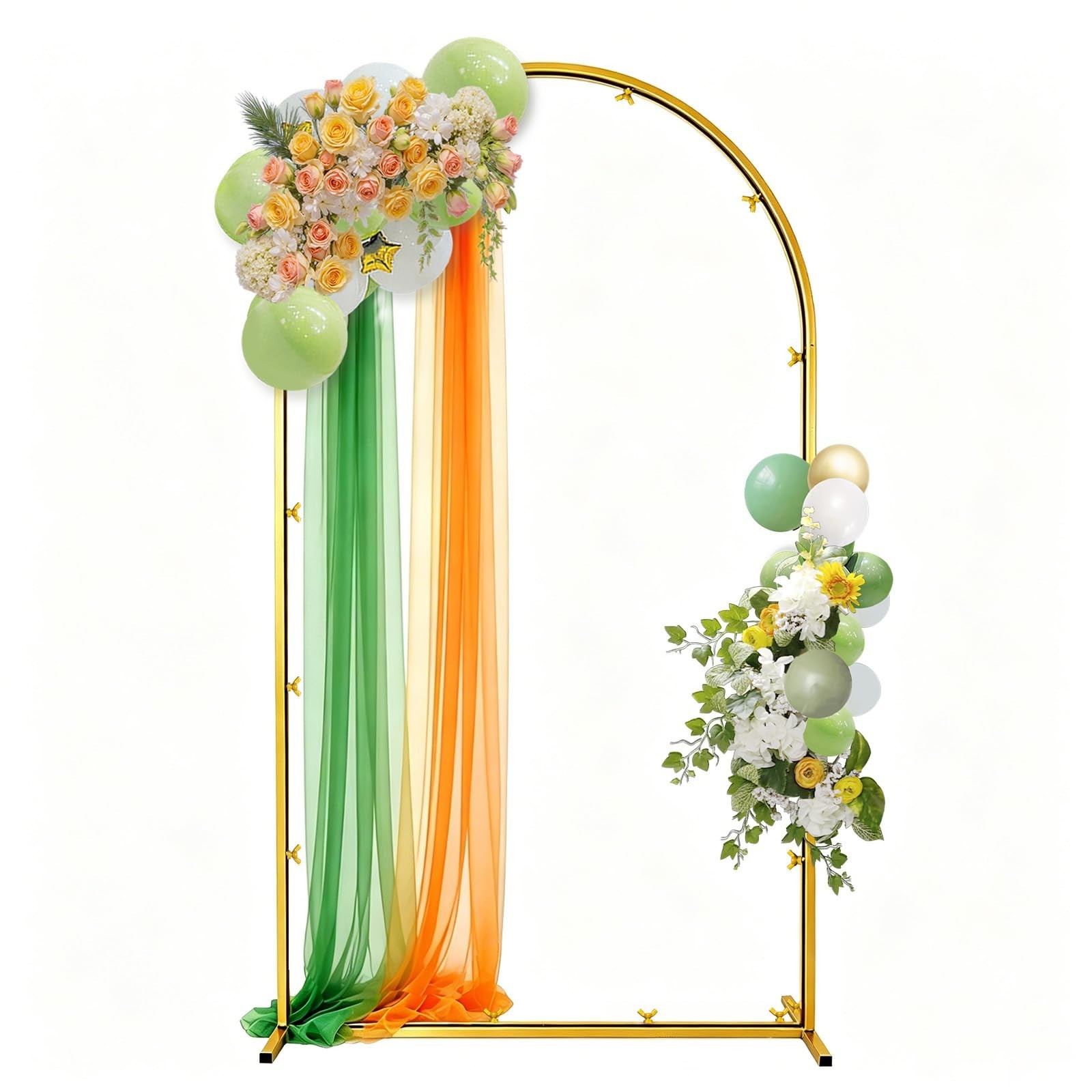 7.2ft Gold Metal Arch Backdrop Stand | Wedding, Baby Shower, Birthday Decor, Pho