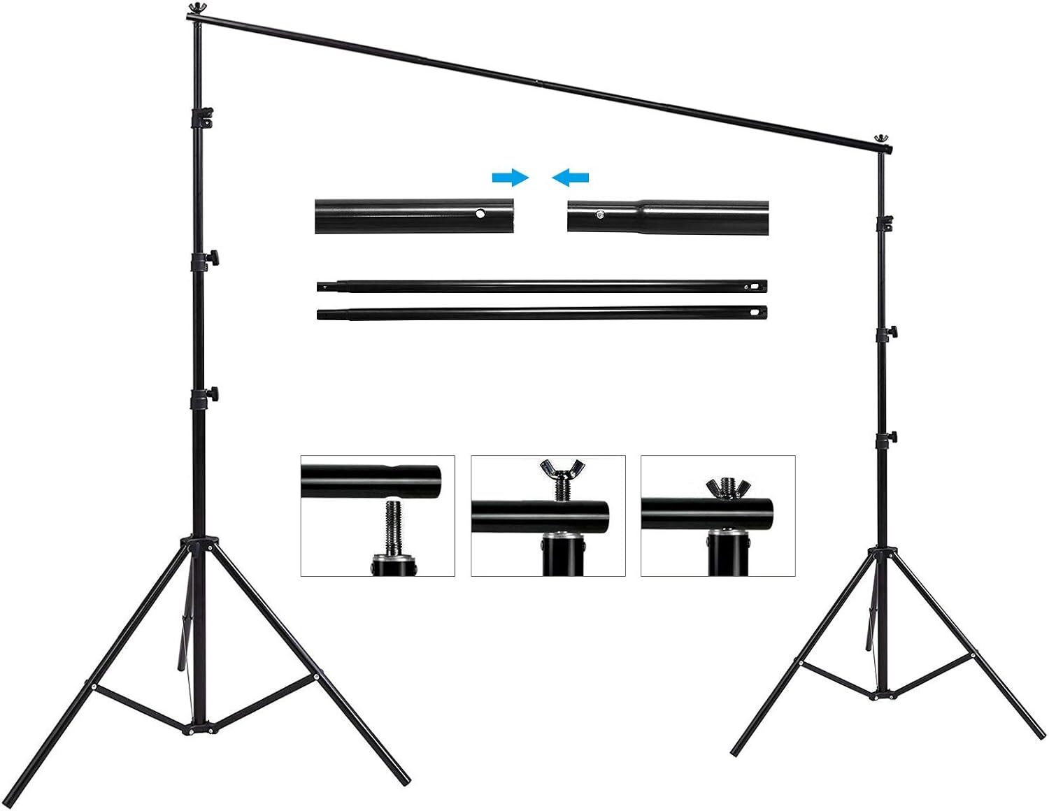 10’x8.5′ Adjustable Photography Backdrop Support System Stand Kit with Carry Bag