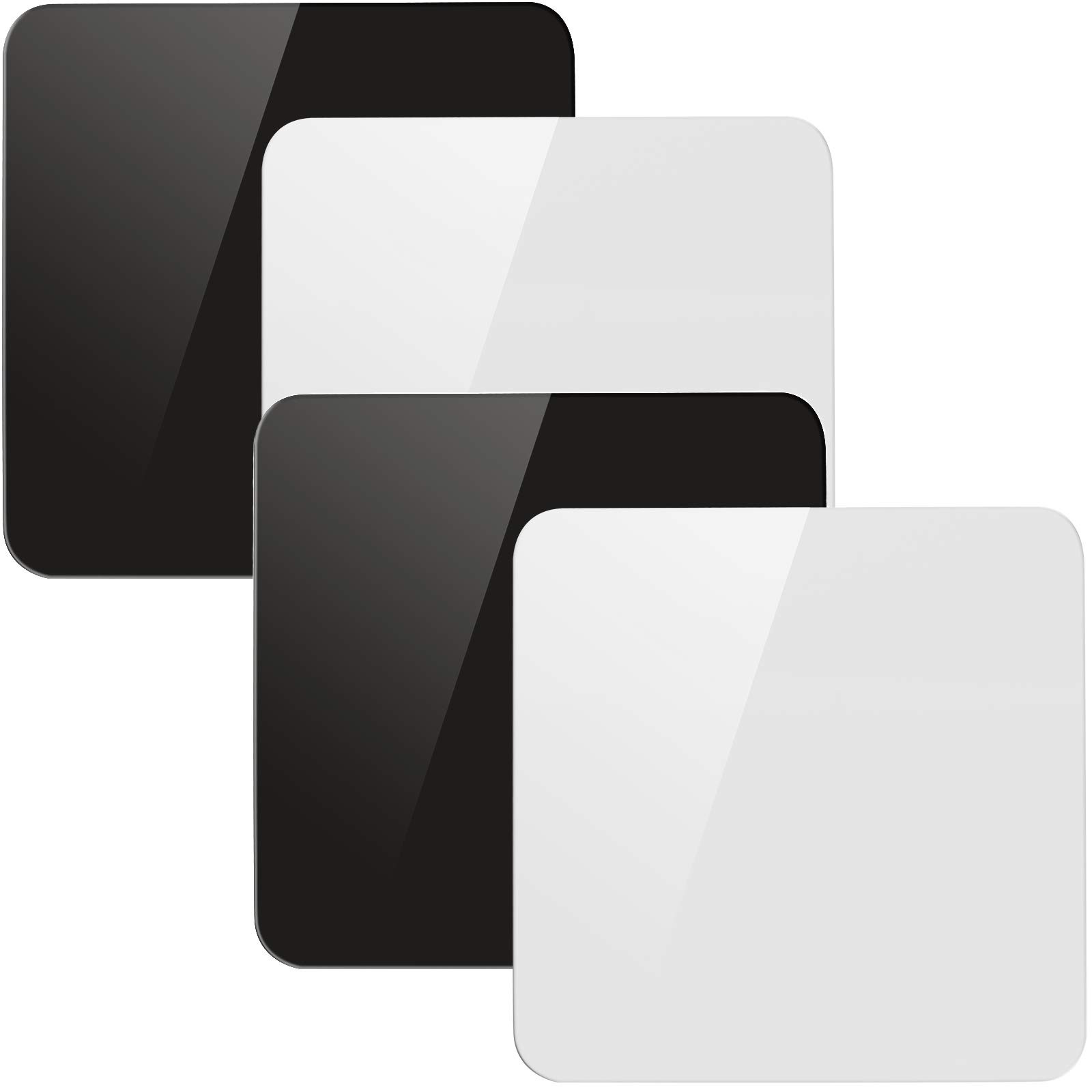 4 Pack 12 x 12 Inch Acrylic White Black Product Photography Backdrops, 30x30c…
