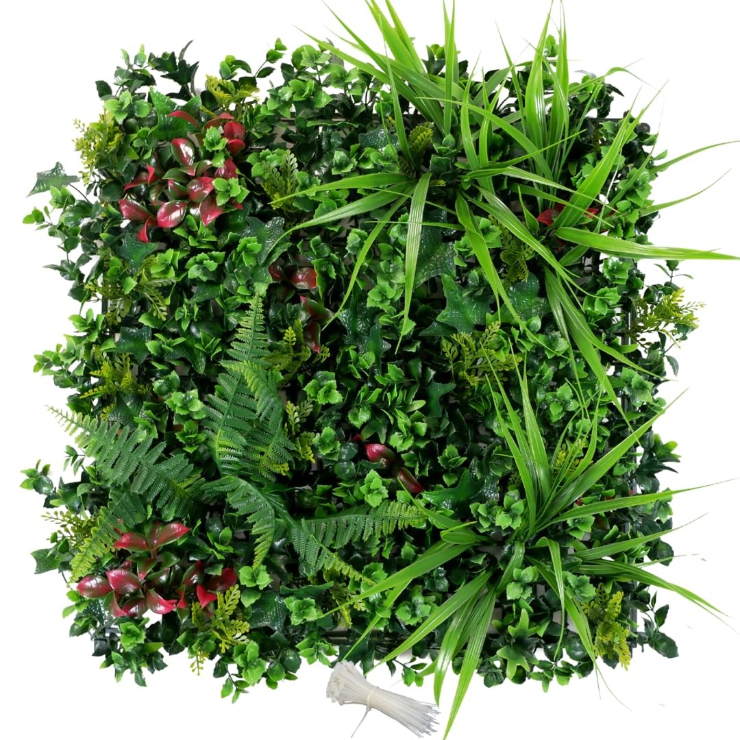Cigarlemon Artificial Green Wall Panels 20″x20″, Faux Hedge Wall for Privacy …