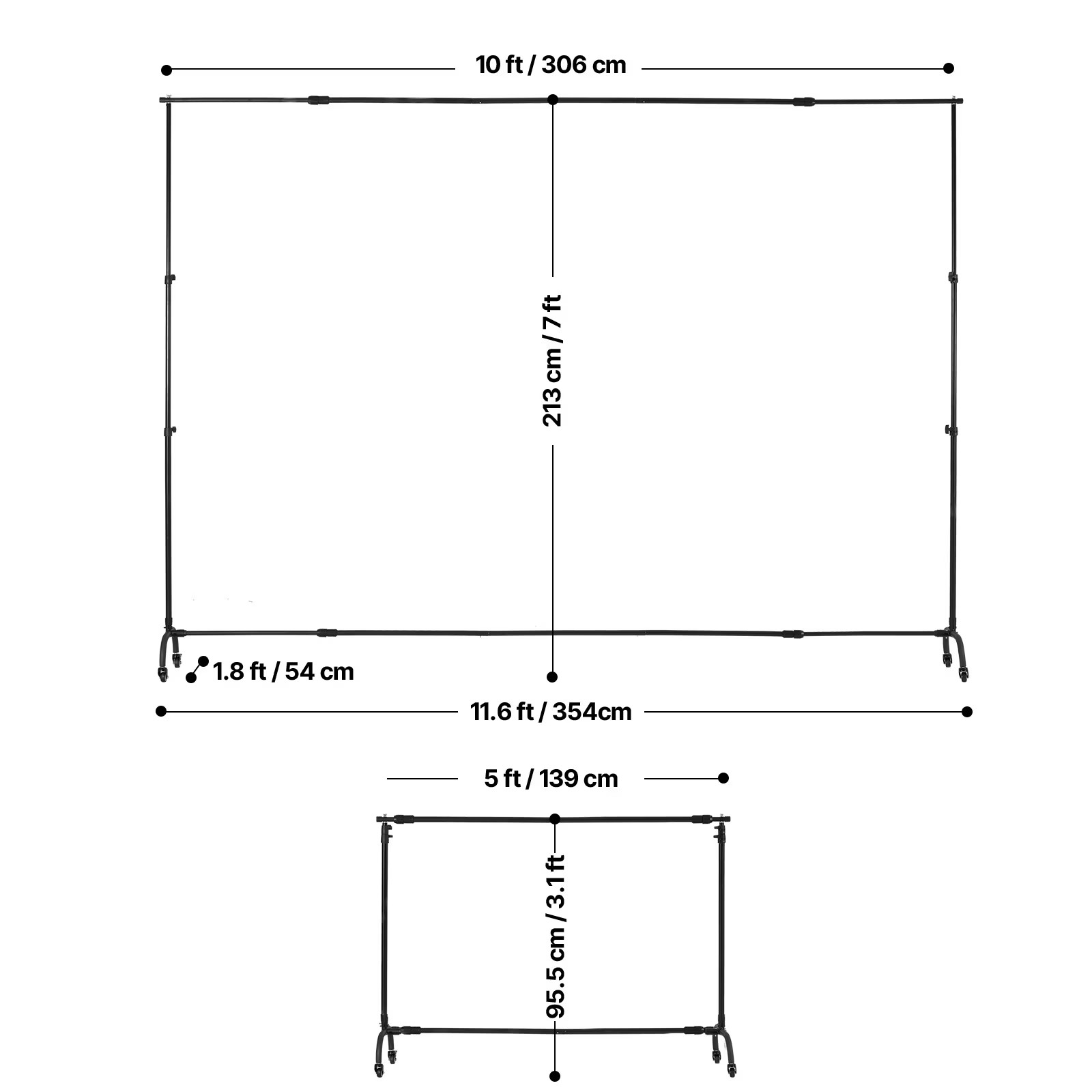 Backdrop Support, 7 x 10 ft Modifiable Picture Backdrop Support Kit, Transportab