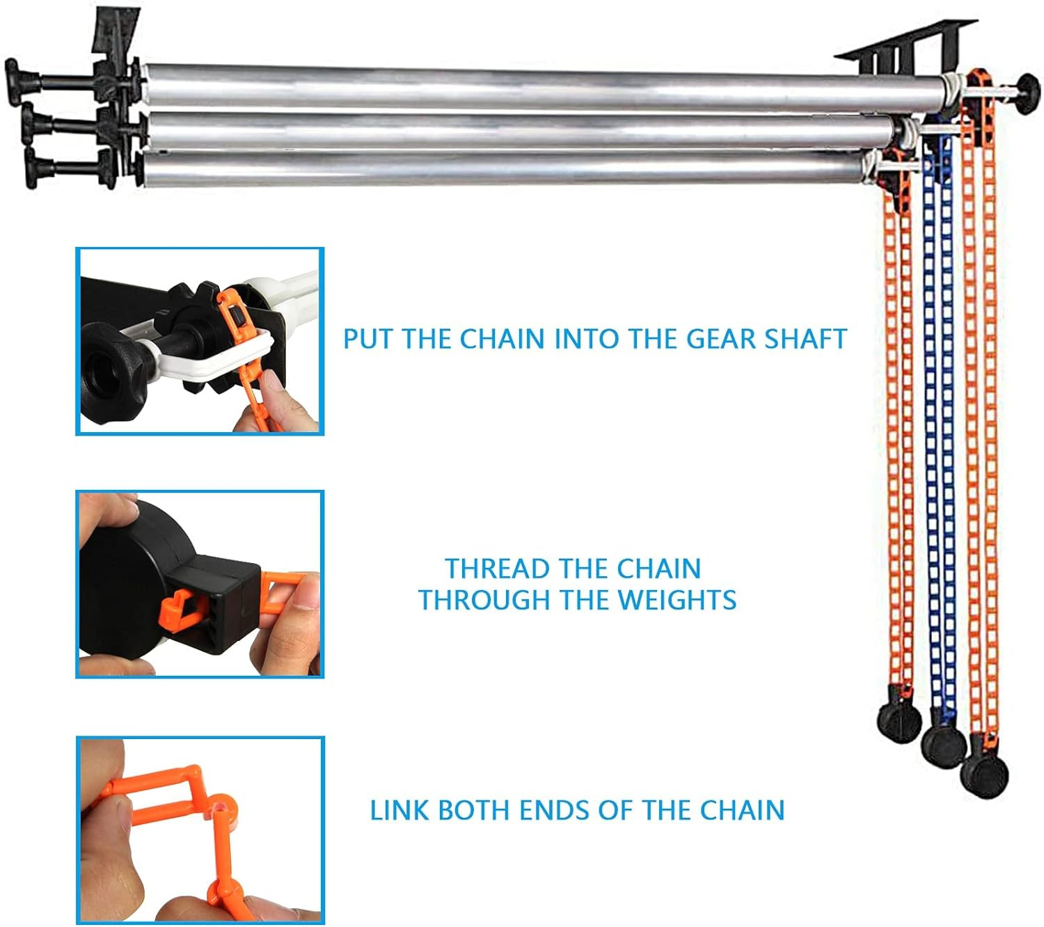 Photography Backdrop Wall Mount System with 3 Rollers for Studio & Streaming