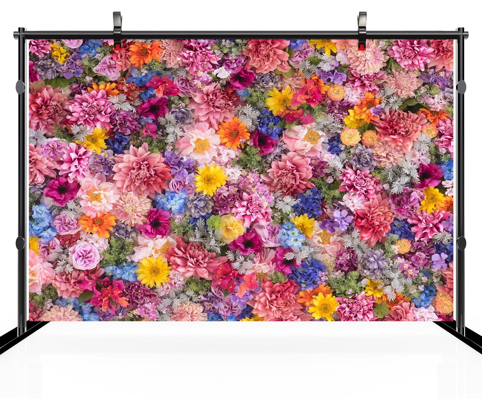 Colorful Blooming Flowers Spring Floral Wall Photography Background 7x5ft Mat