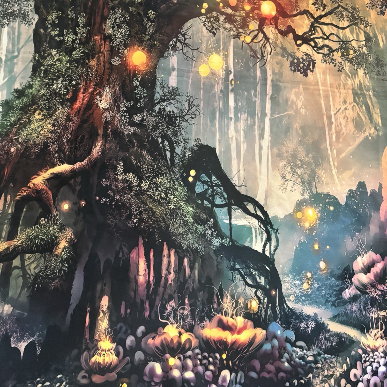 New Without Tags Backdrop Fabric 5’x5.5’ Magic Forest Dark Fantasy Wall Hanging
