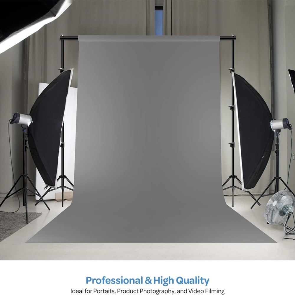 3.3′ x 6.6′ Grey Backdrop Background for Photography Seamless Photo Booth Screen