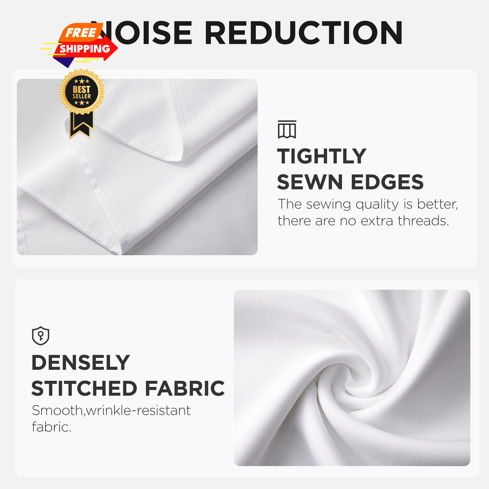 Joydeco 10x10ft White Backdrop Curtain 10FTx10FT (W5’xH10′, 2 Panels),