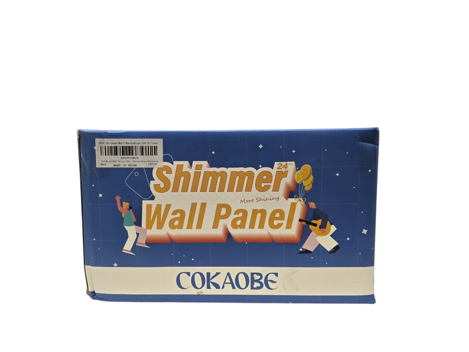 COKAOBE Silver Shimmer Wall Backdrop Square Sequin Panel 24PCS