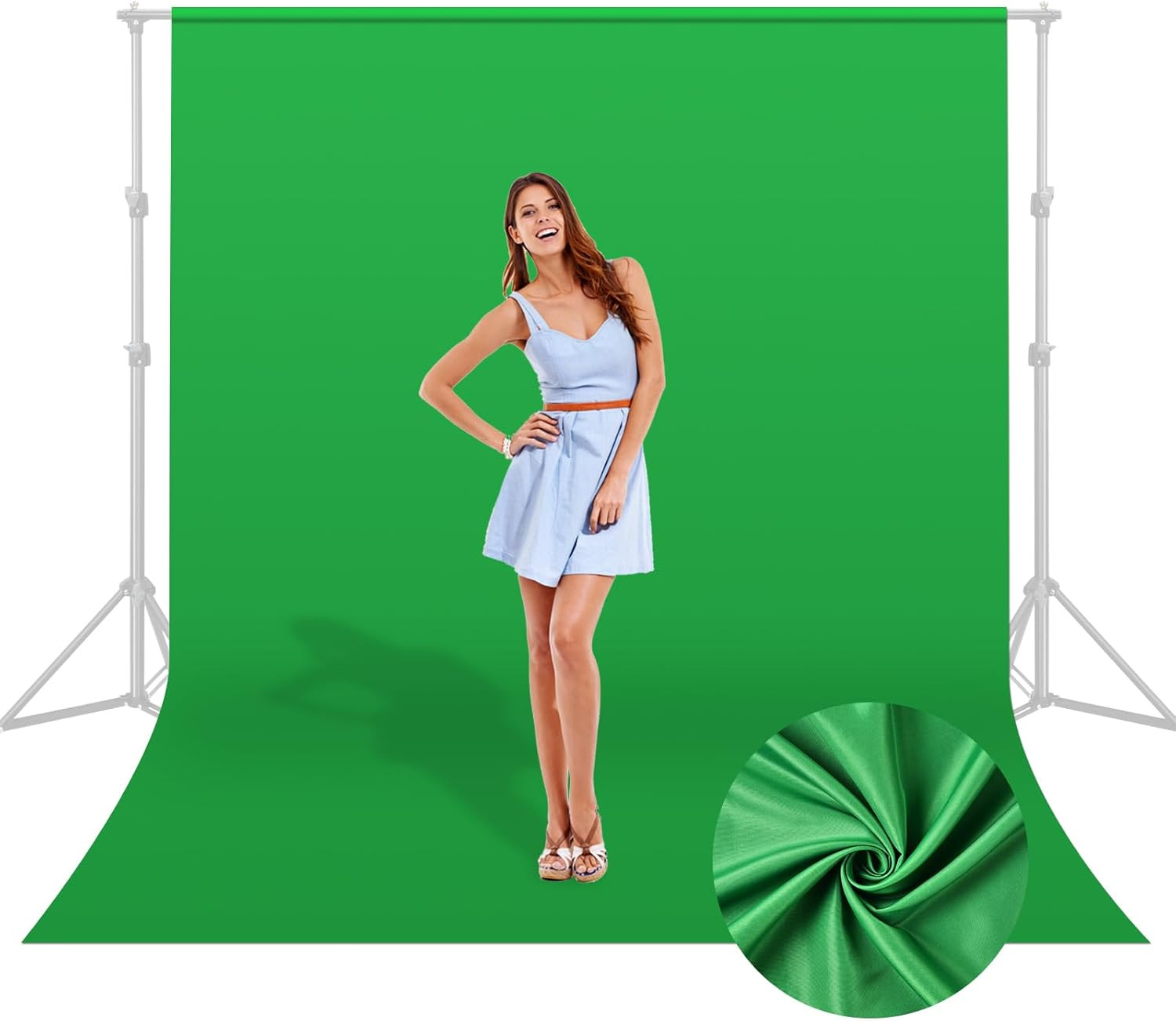 Green Screen Backdrop, 5×6.5ft Greenscreen Background for Photoshoot, Small Gr