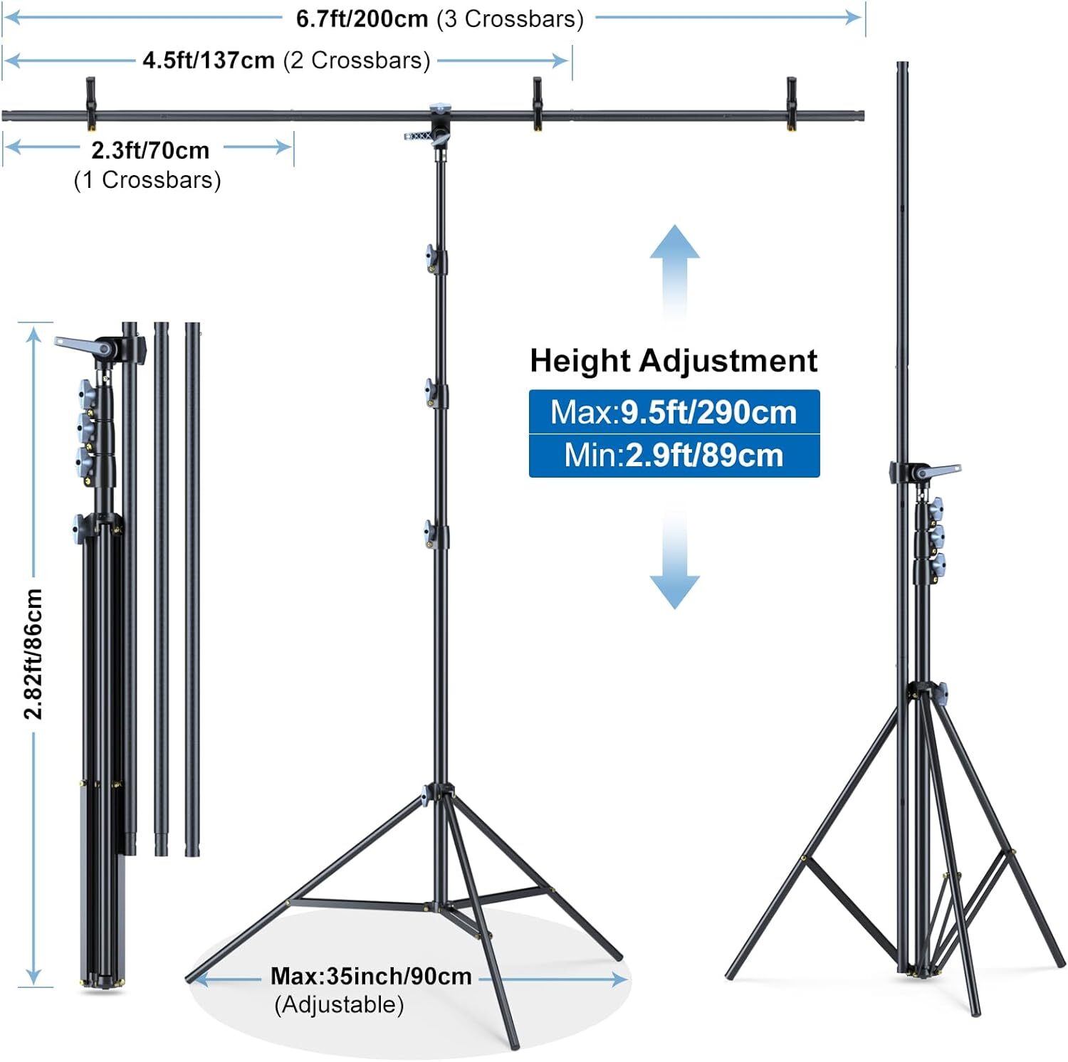 LINCO Photo T-Shape Backdrop Stand Background Backdrops Support Kit – 4198T