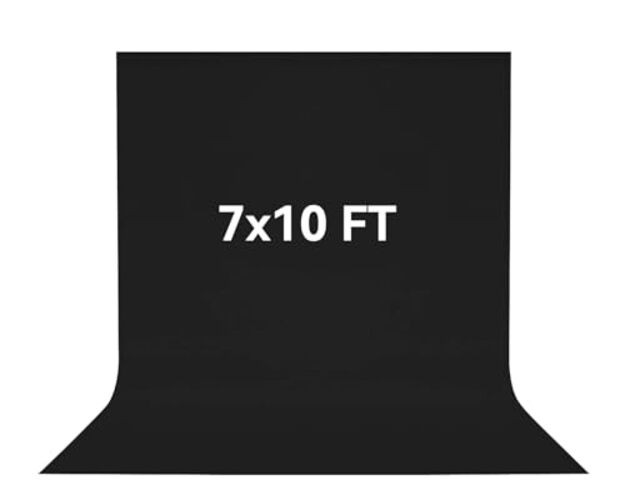 7X10 FT Backdrop, 100% Polyester Photography Background Curtain 7 X10FT Black