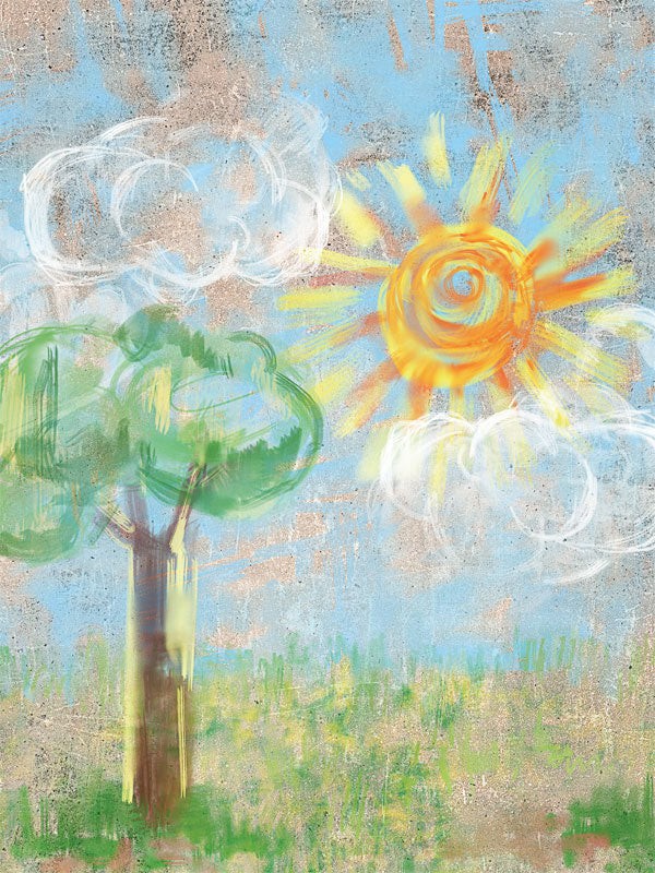 Photo backdrop background Sun and Tree 5X6 fabric By Denny MFG
