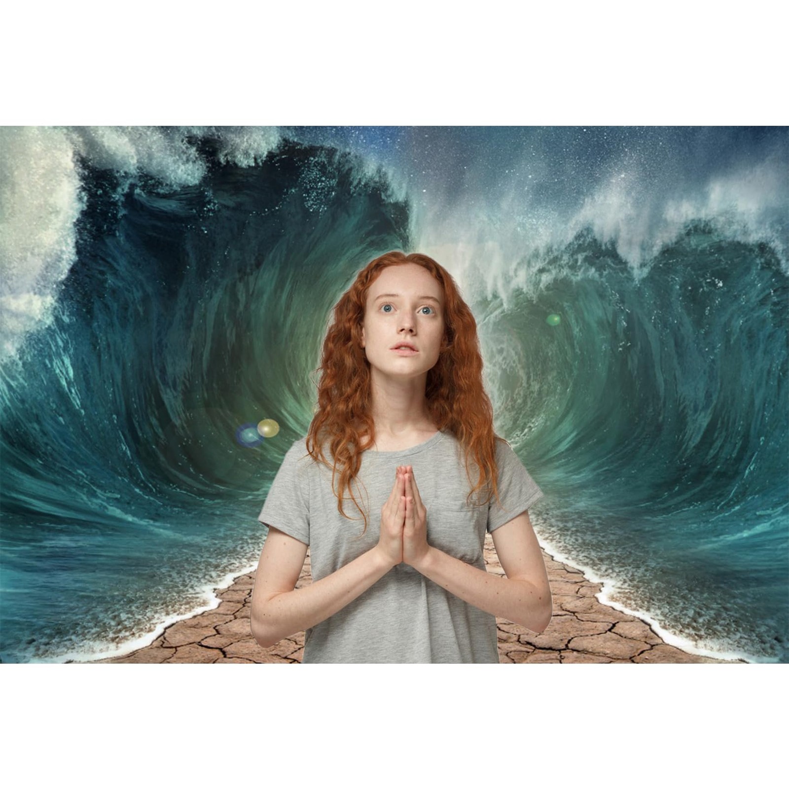 Moses Divided Sea Pathway Backdrop Church Religious Photo Background 10x8ft