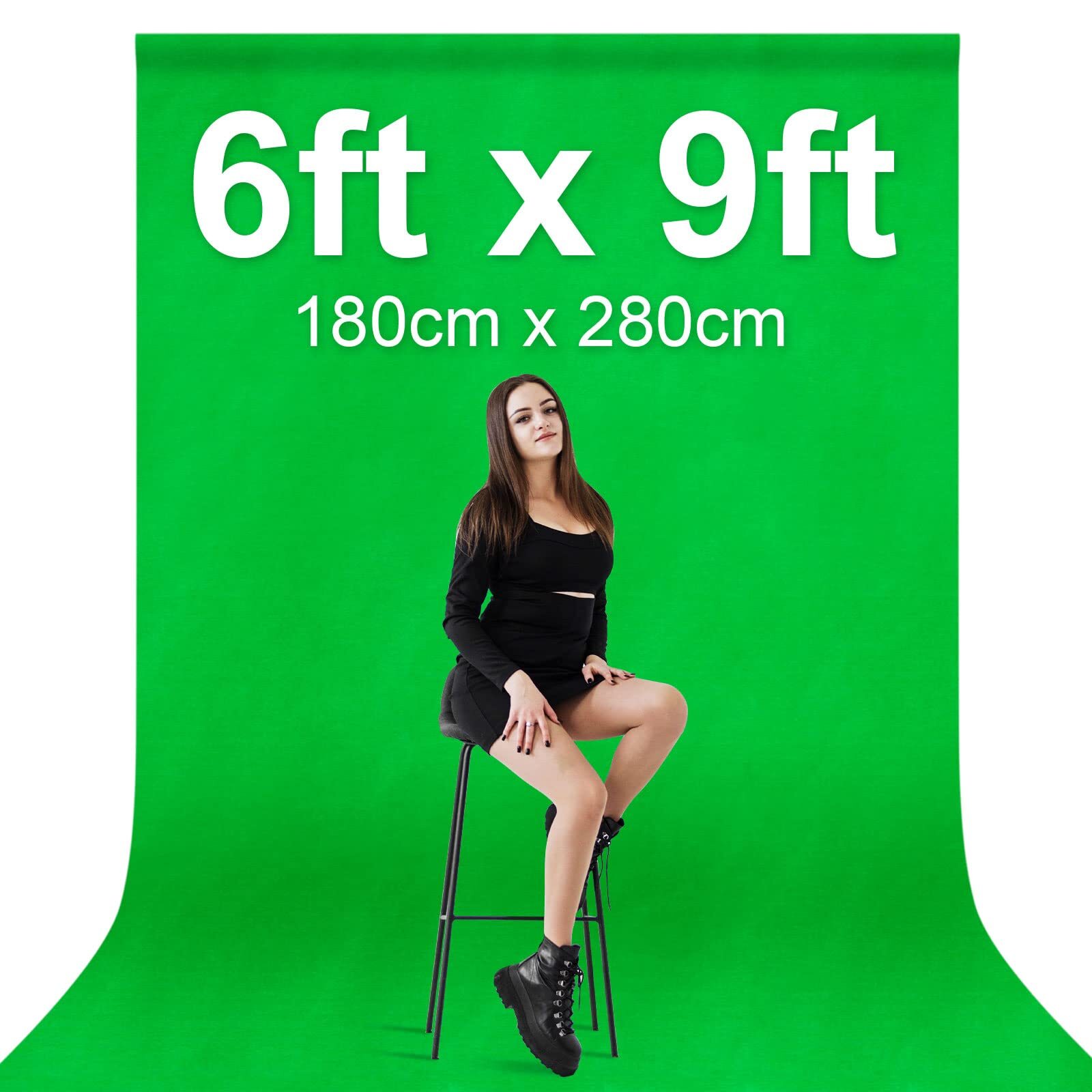 EMART Green Screen Backdrop 6 x 9 Ft Photography Greenscreen Background Sheet…