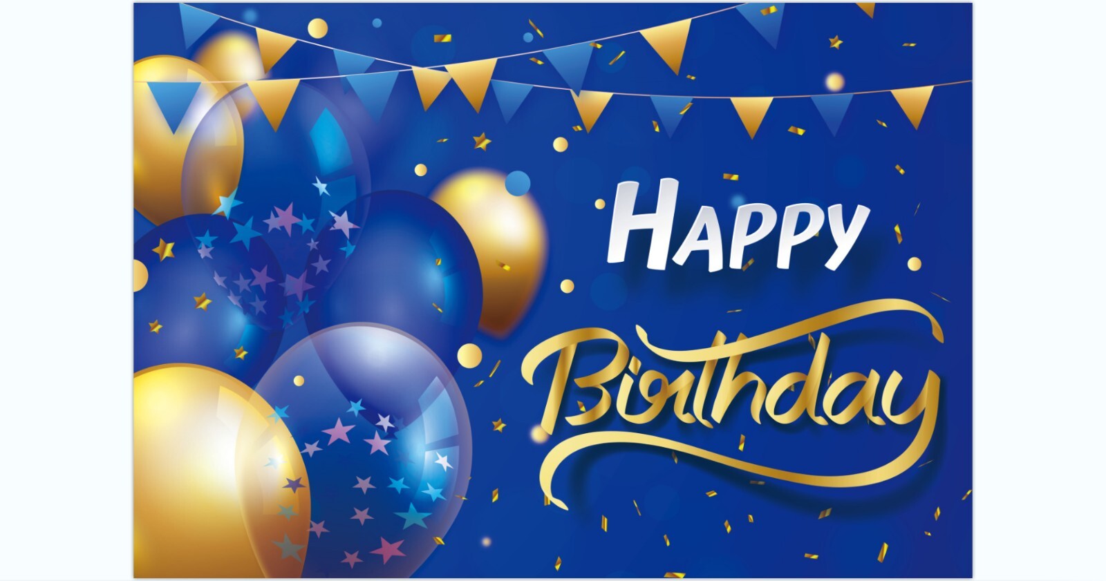 Men Happy Birthday Backdrop Navy Blue Gold Birthday Banner Vinyl Party Supplies