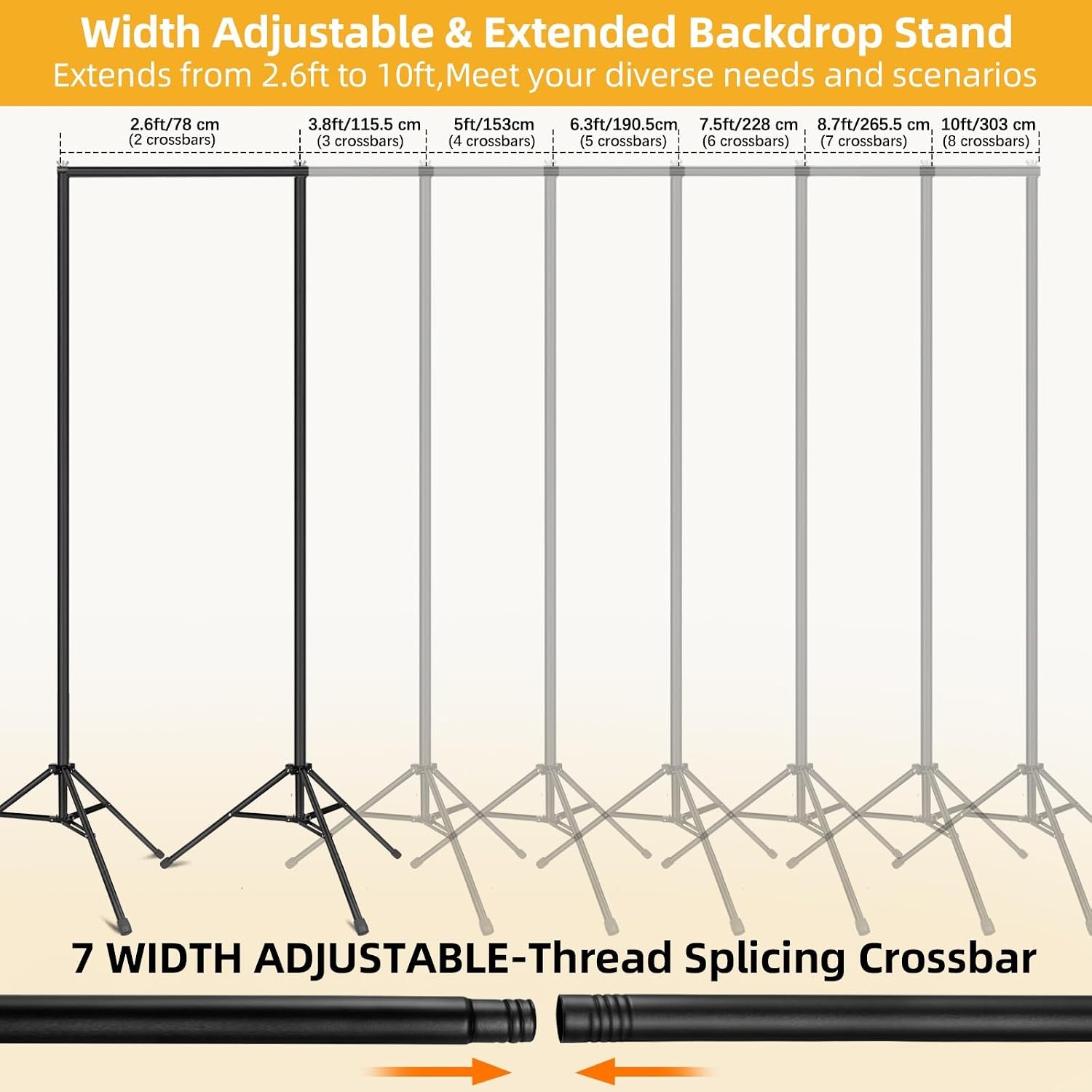 Adjustable Photography Studio Backdrop Stand Background Support Kit Wedding