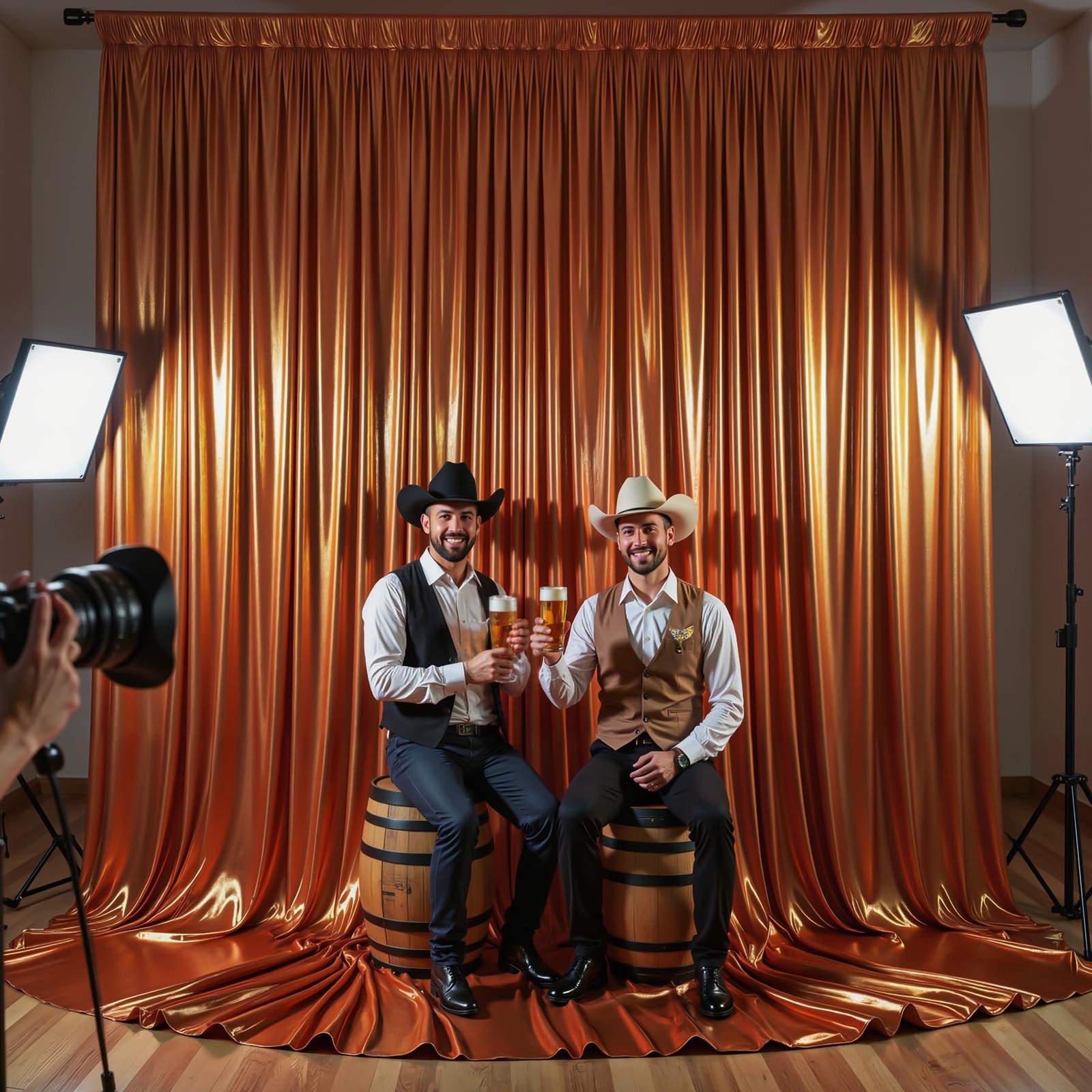 40x10ft Terracotta Glitter Backdrop Curtain W5 x H10′(8 Panels),