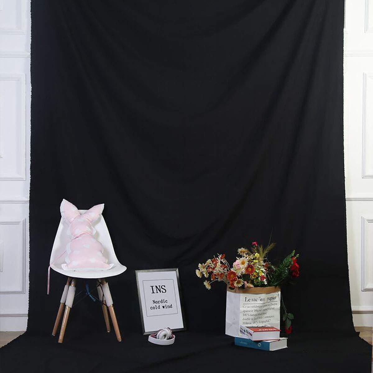 6x9ft Solid Black Muslin Photo Backdrop Screen Studio Photography Background