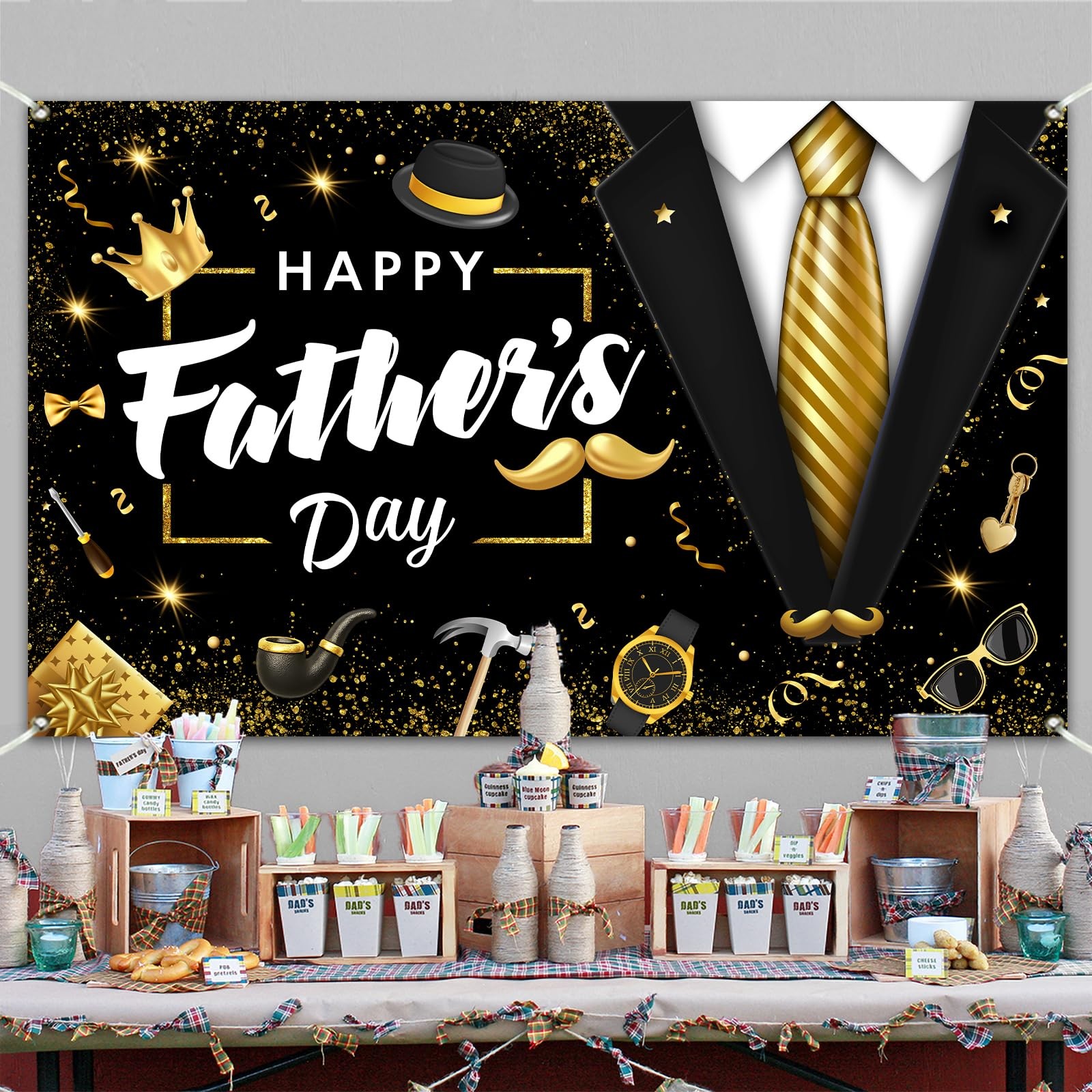 Happy Father’s Day Backdrop Decorations Indoor Outdoor Banner for Photography