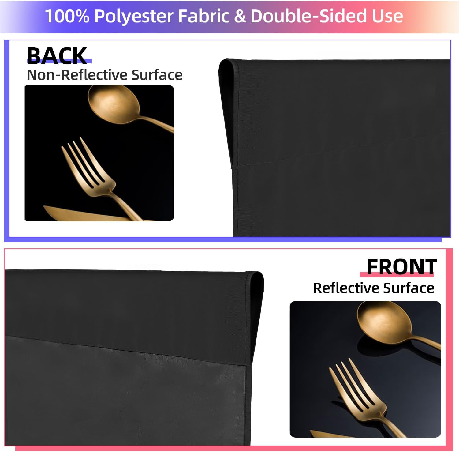 Black Backdrop 10X10Ft, Photo Backdrop Curtain for Photoshoot, Pure Photographic