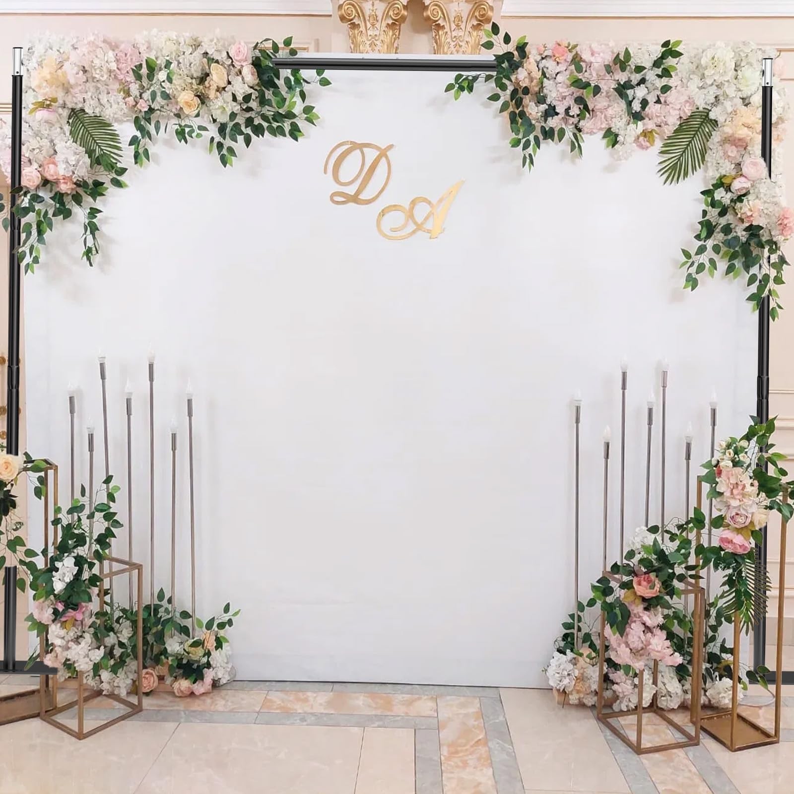 HAYOHRT Pipe and Drape Backdrop Stand Kit 8×10 ft Adjustable 10 x 8 FT, Black