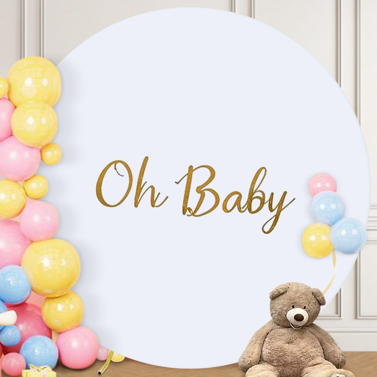 Round Arch Cover Spandex Fitted Balloon Top for Wedding Baby Shower Decor 6.6FT