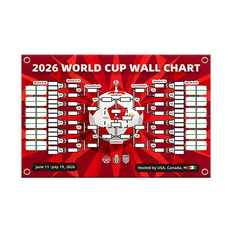 2026 US Canada Mexico World Cup Fan Cheering Match Schedule Map Background Cloth