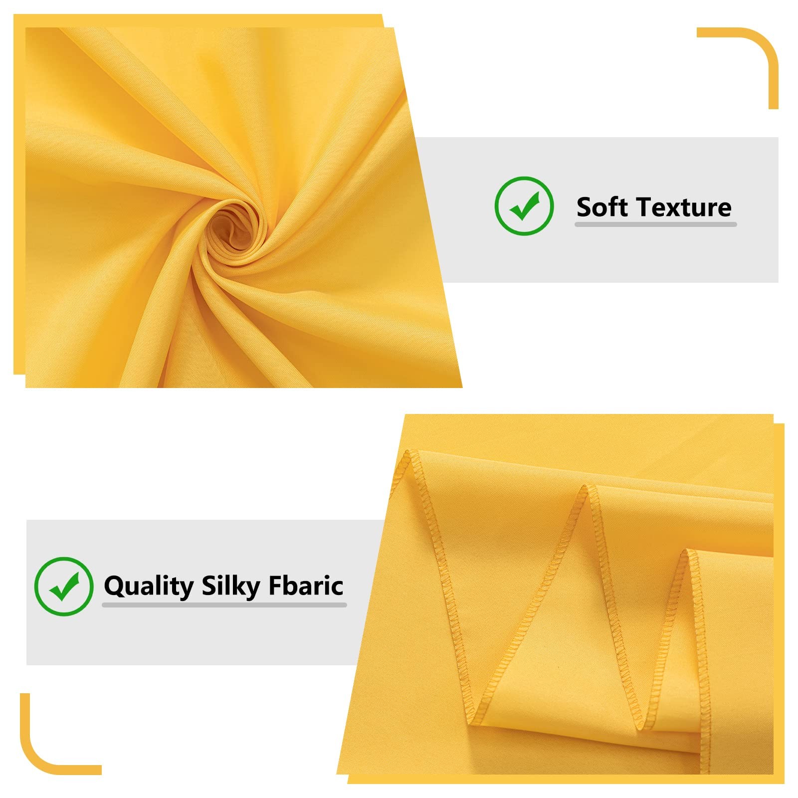 Yellow Backdrop Curtain 2 Panels 5x10ft Rod Pocket Privacy Fabric Photo Props