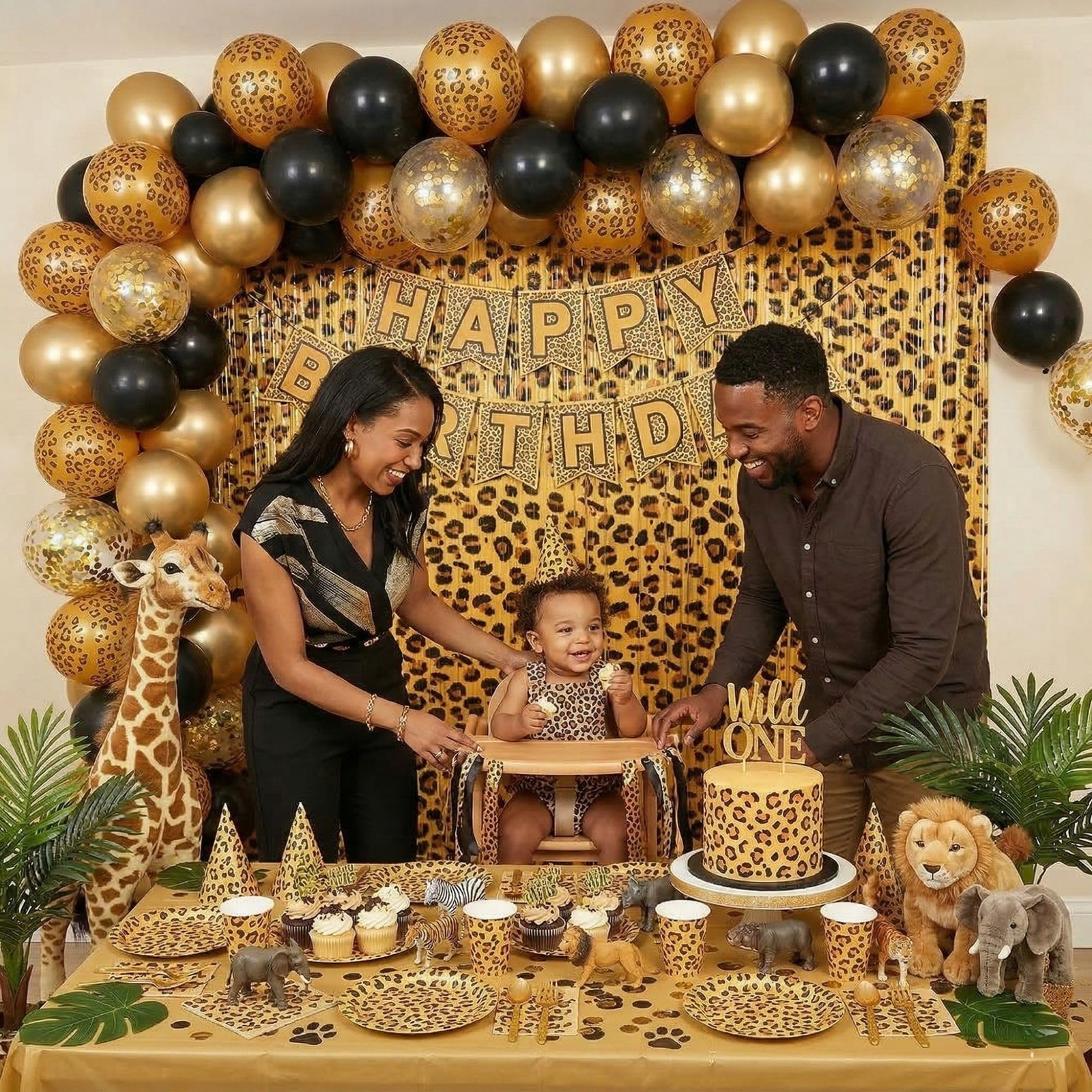 Vagilelf 2 Pack Cheetah Print 3.3ft x 6.6ft, Gold, Brown, Black, White