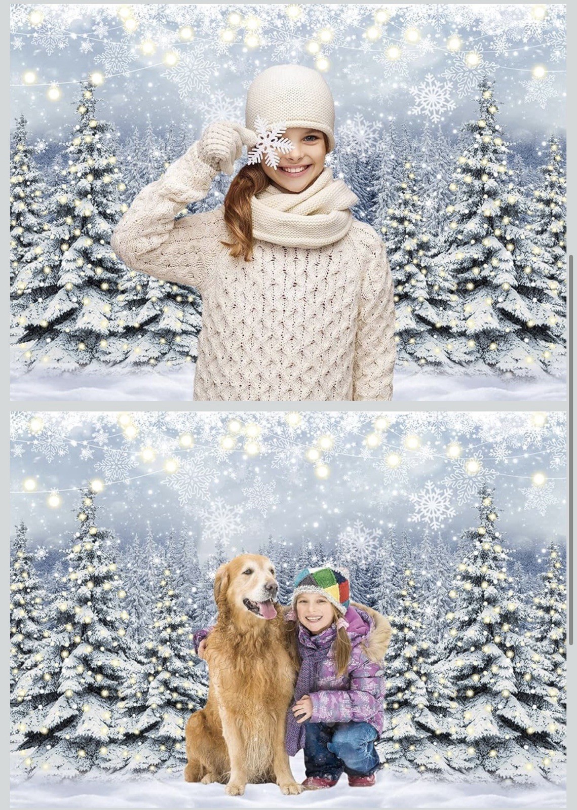 Winter Forest Photography Backdrop – Snowy Pine Tree Scene 7X5 Ft