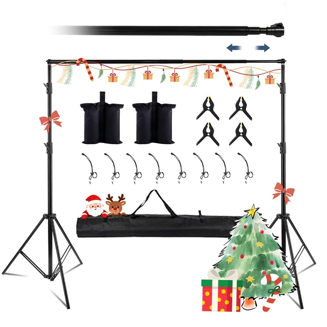 Backdrop Stand Kit for Photography, 10×8.5ft(WxH) Adjustable Heavy Duty Photo…