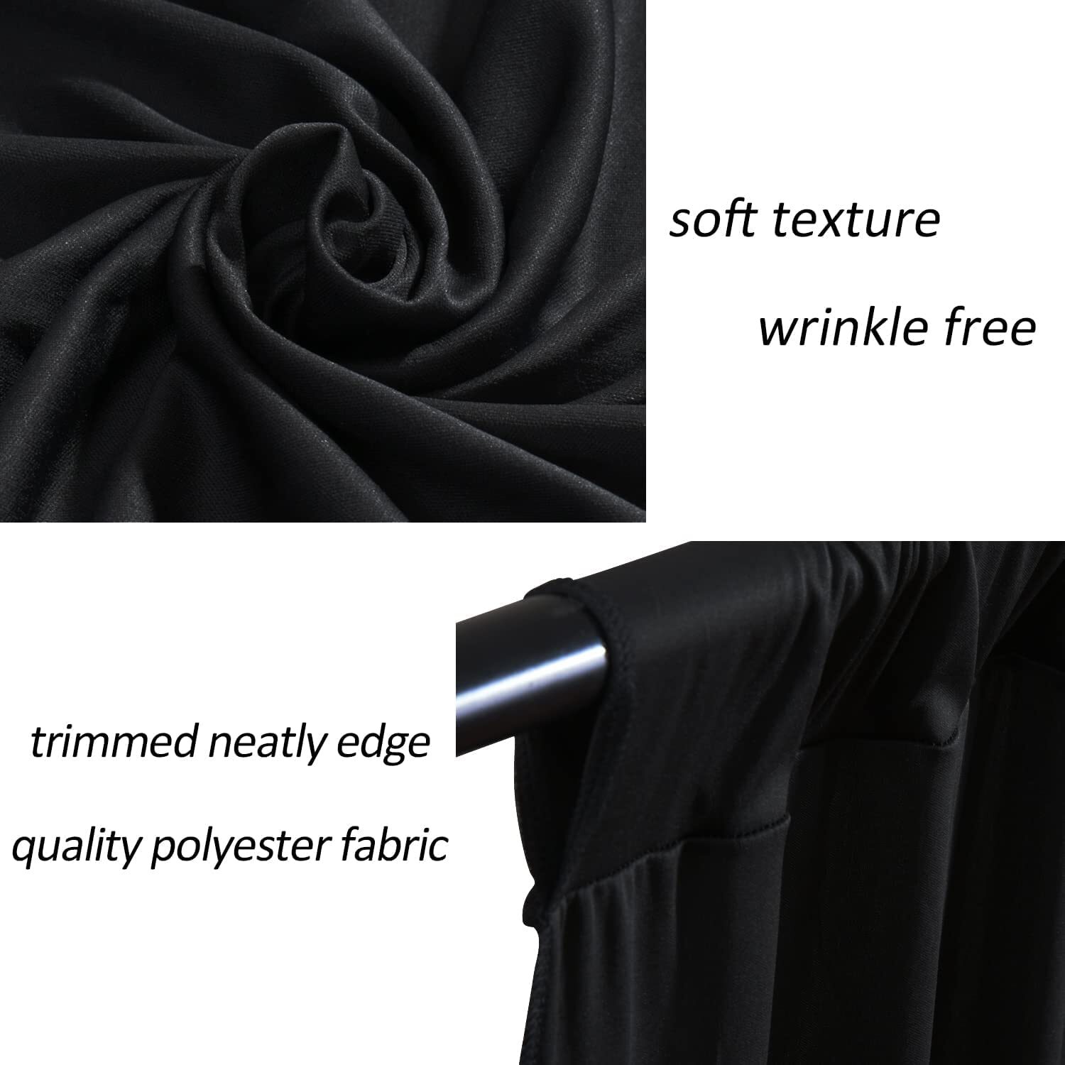 10 FEET WIDE X 12 FEET LONG POLYESTER BACKDROP DRAPES CURTAINS PANELS WITH ROD P
