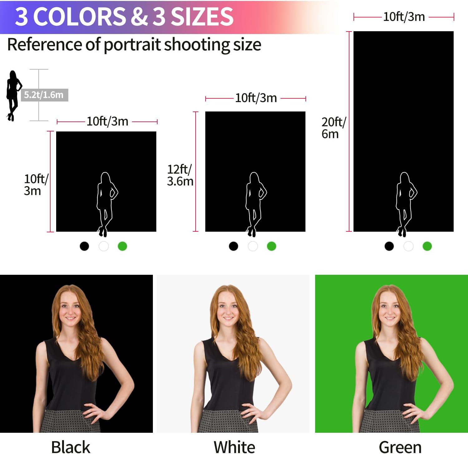 Black Backdrop 10X10Ft, Photo Backdrop Curtain for Photoshoot, Pure Photographic