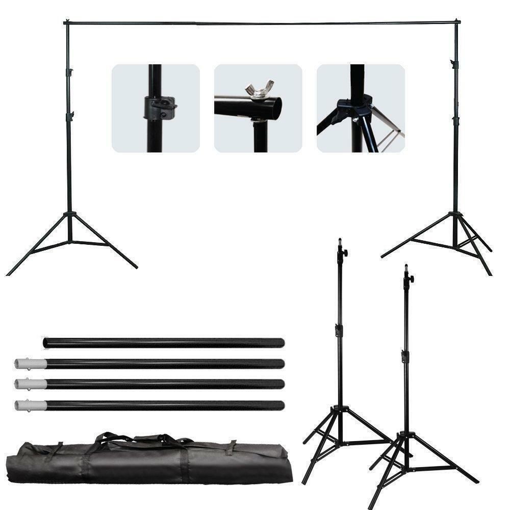 10ft Adjustable Backdrop Support Stand Photography Background Photo Crossbar Kit