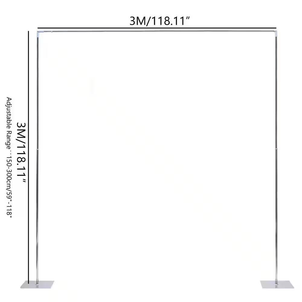 118 In. X 118 In. Stainless Steel Professional Backdrop Stand Pipe Kit Height Ad