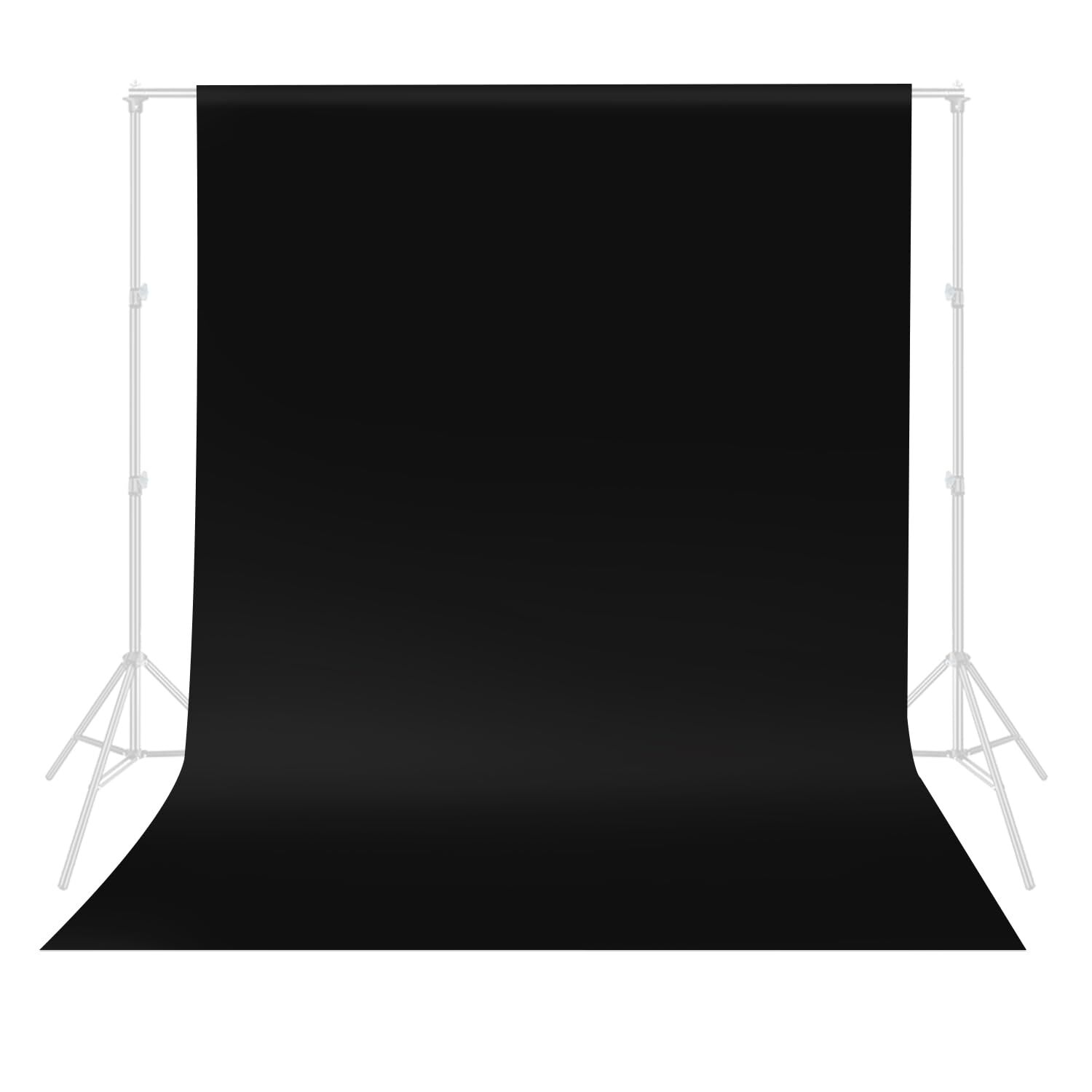 Black Backdrop Curtain 5X6.5 Ft Black Photo Backdrop for Photoshoot Party Vi