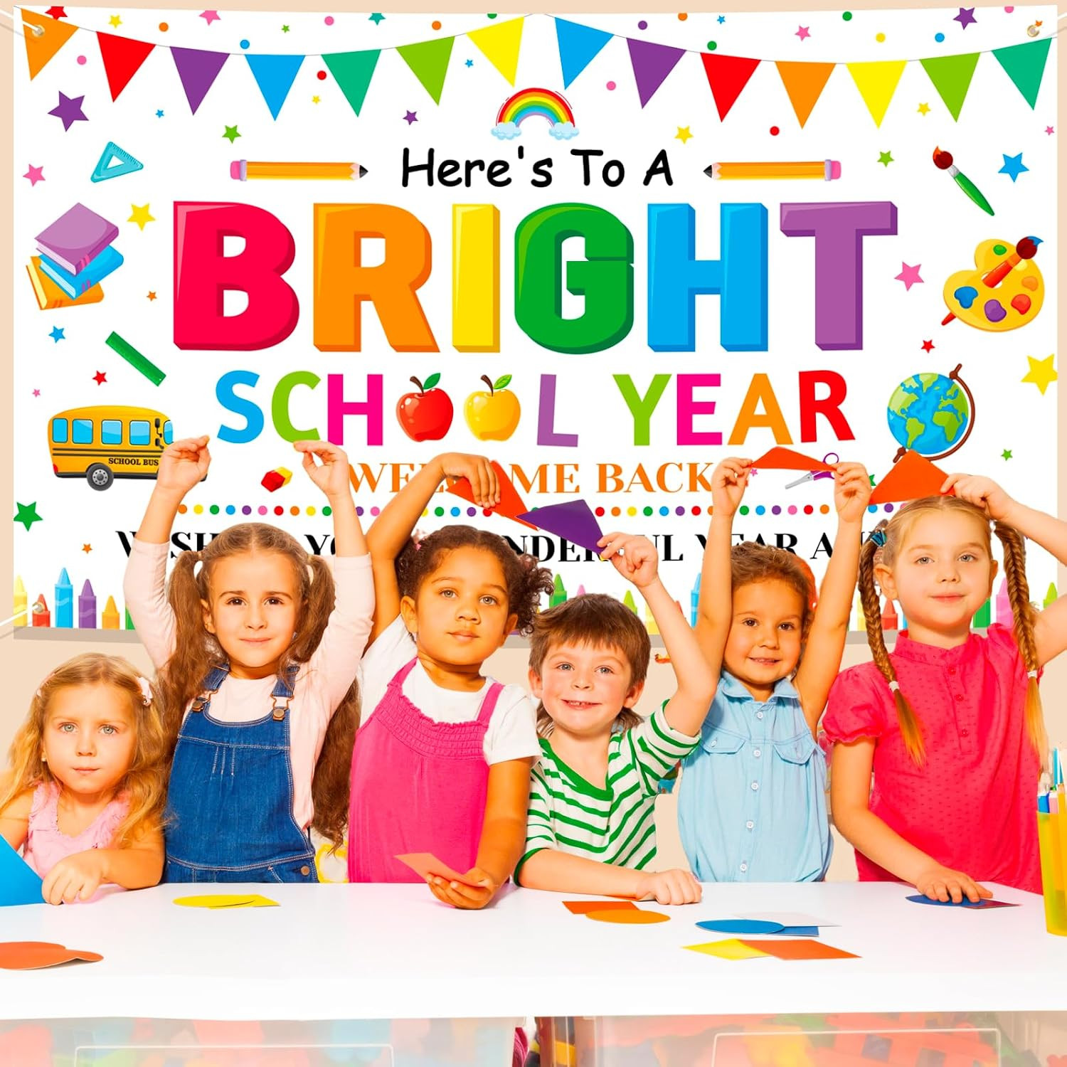 Back to School Backdrop, Here’S to a Bright School Year Backdrop, First Day of S