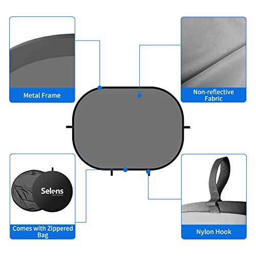 Collapsible Backdrop 59×78.7inches Pop Up Background 59 x 78 inches Blue Grey