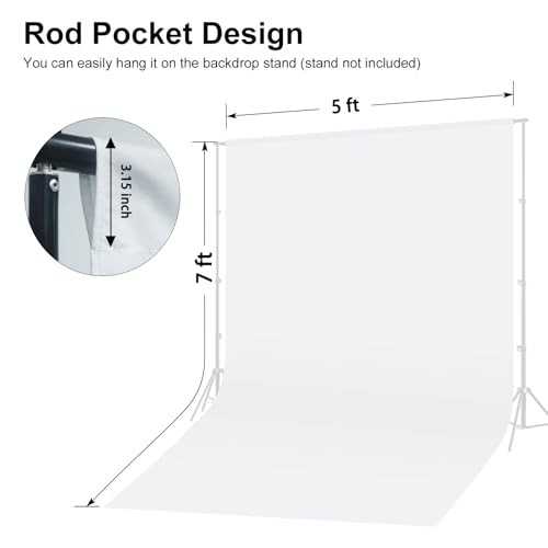 Photo Backdrop Curtains Backdrop for Photoshoot 5X 7 FT Background 5*7FT White