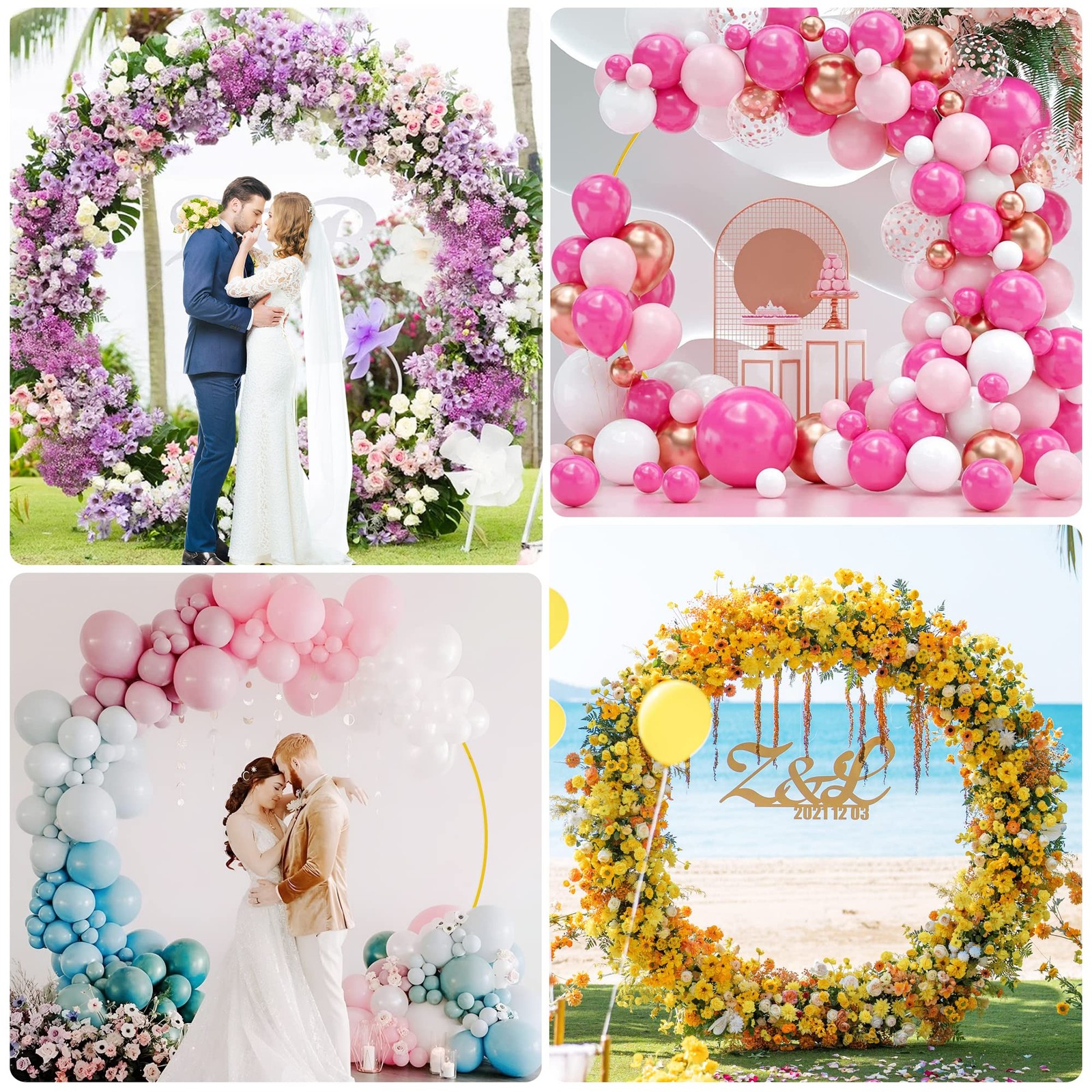 Round Backdrop Stand 7.2FT Circle Balloon Arch Frame Circle Backdrop Stand Go…