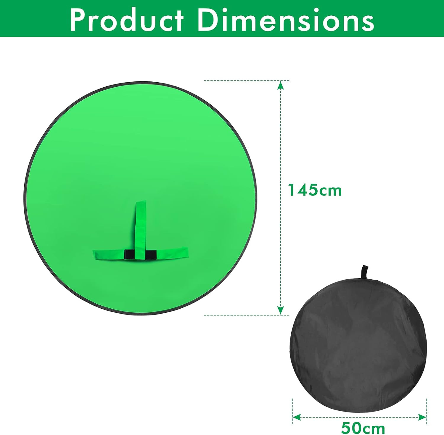 Portable Green Screen Chair, 57 in Greenscreen Backdrop with Stand Double Sided